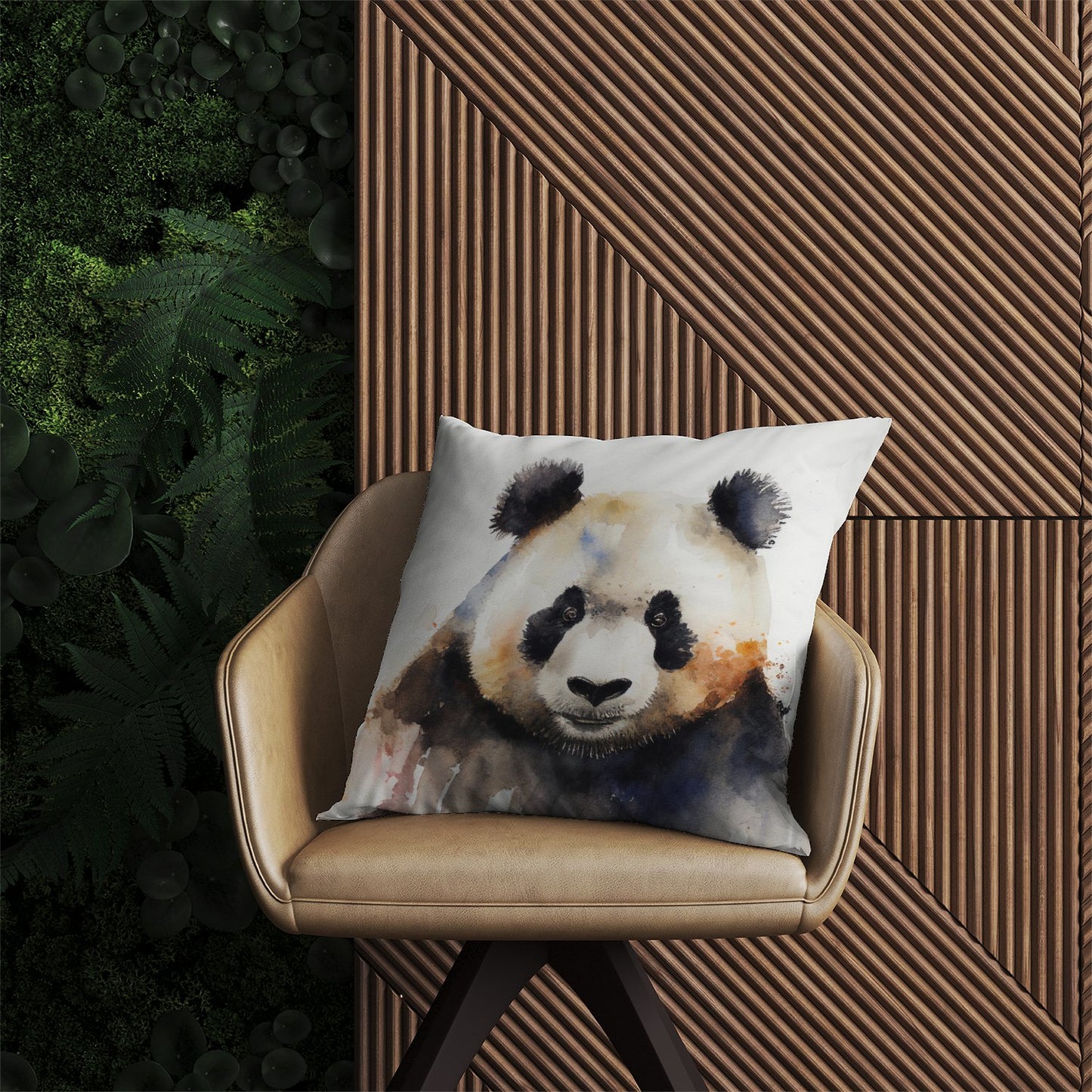 Panda Watercolour Outdoor Cushion