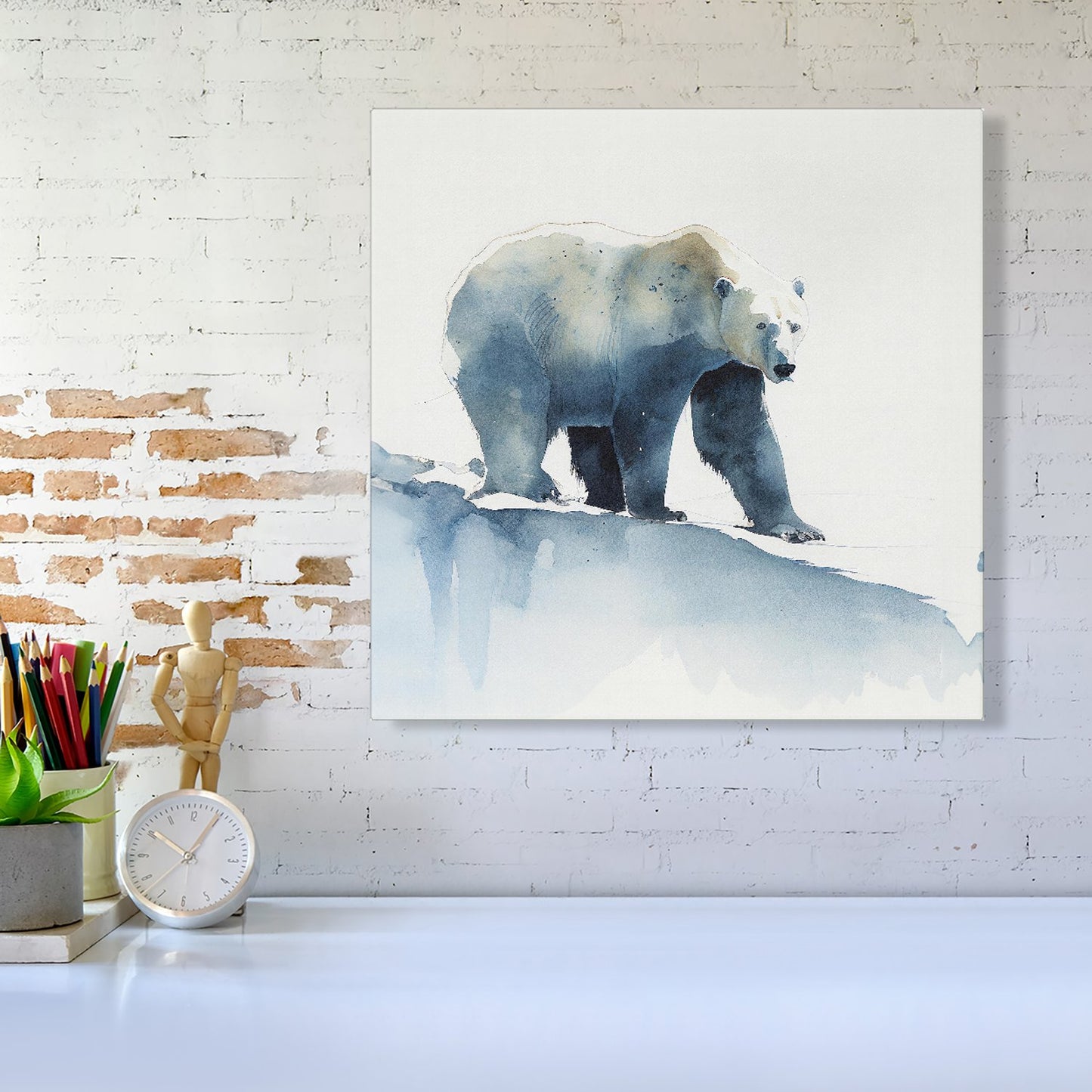 Polar Bear Watercolour Canvas