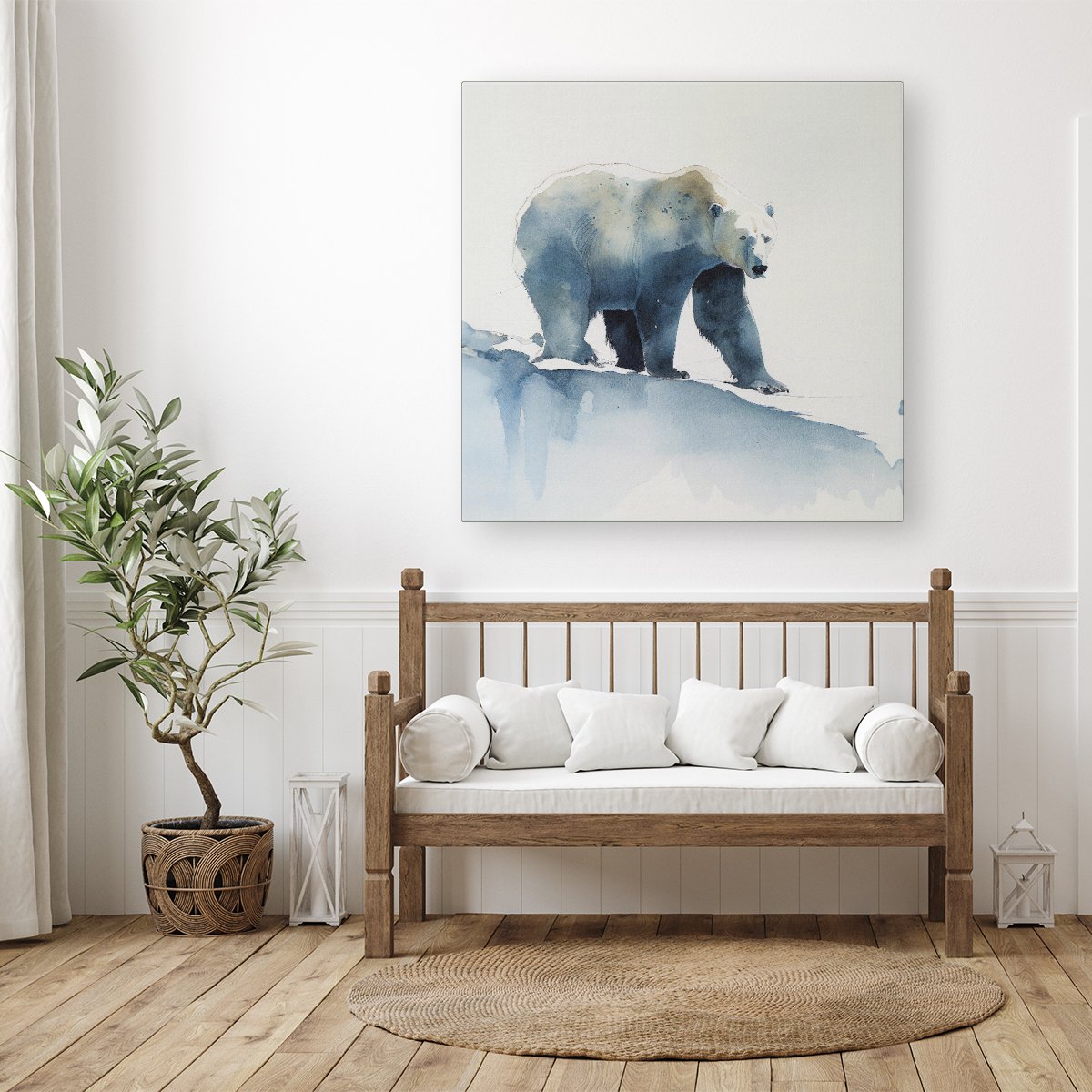 Polar Bear Watercolour Canvas