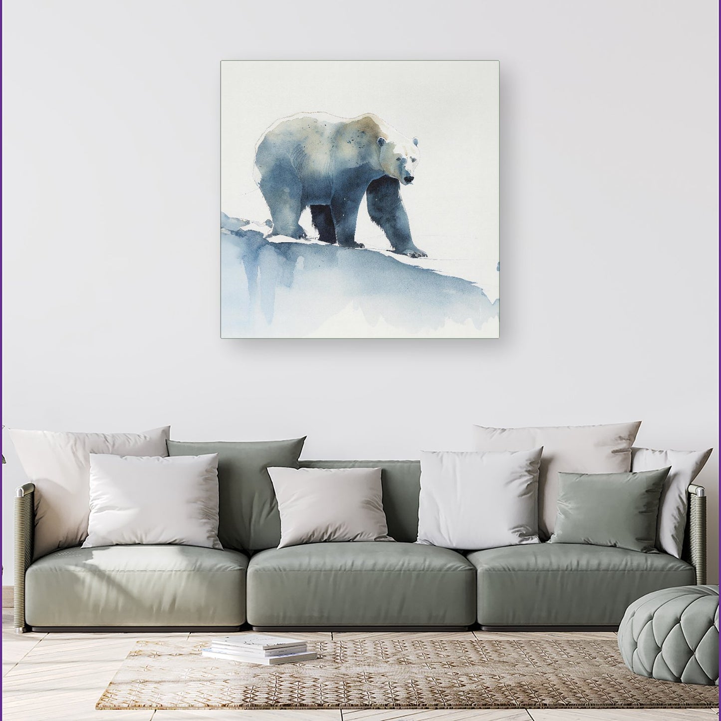 Polar Bear Watercolour Canvas