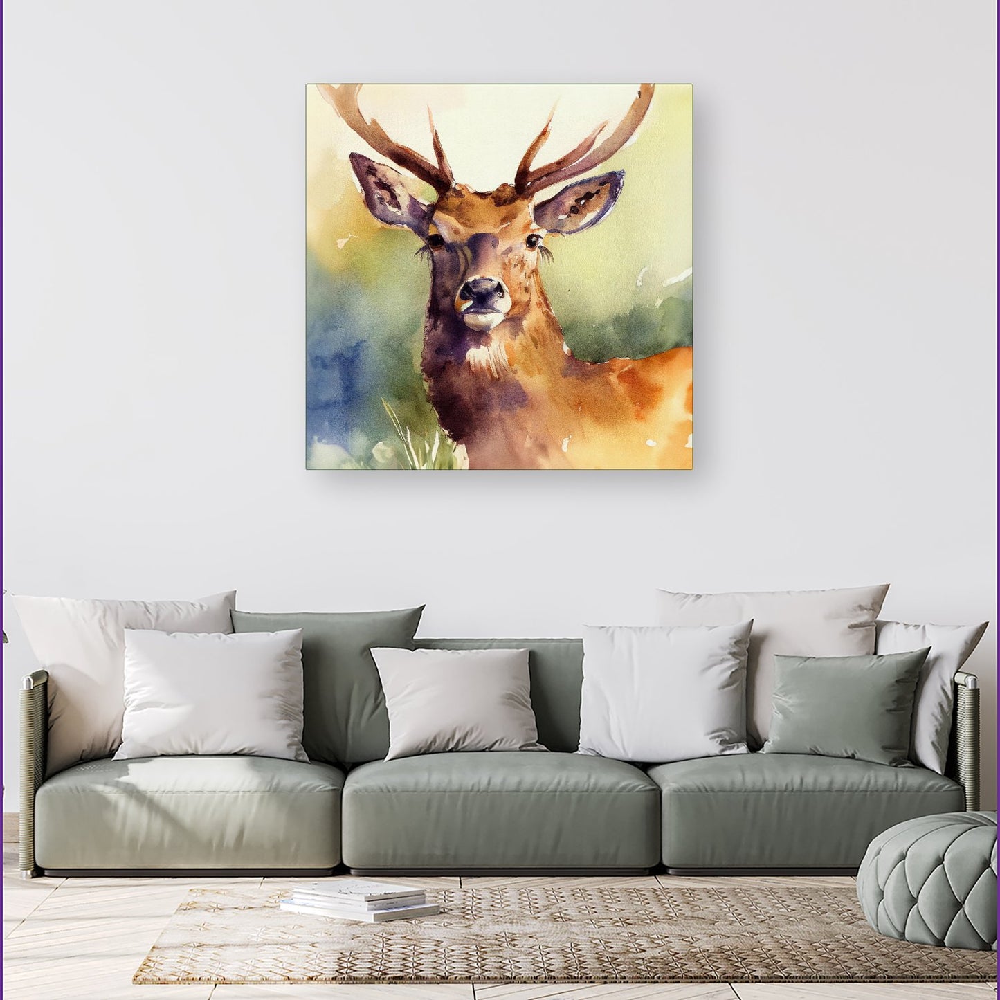 Splendid Stag Watercolour Canvas