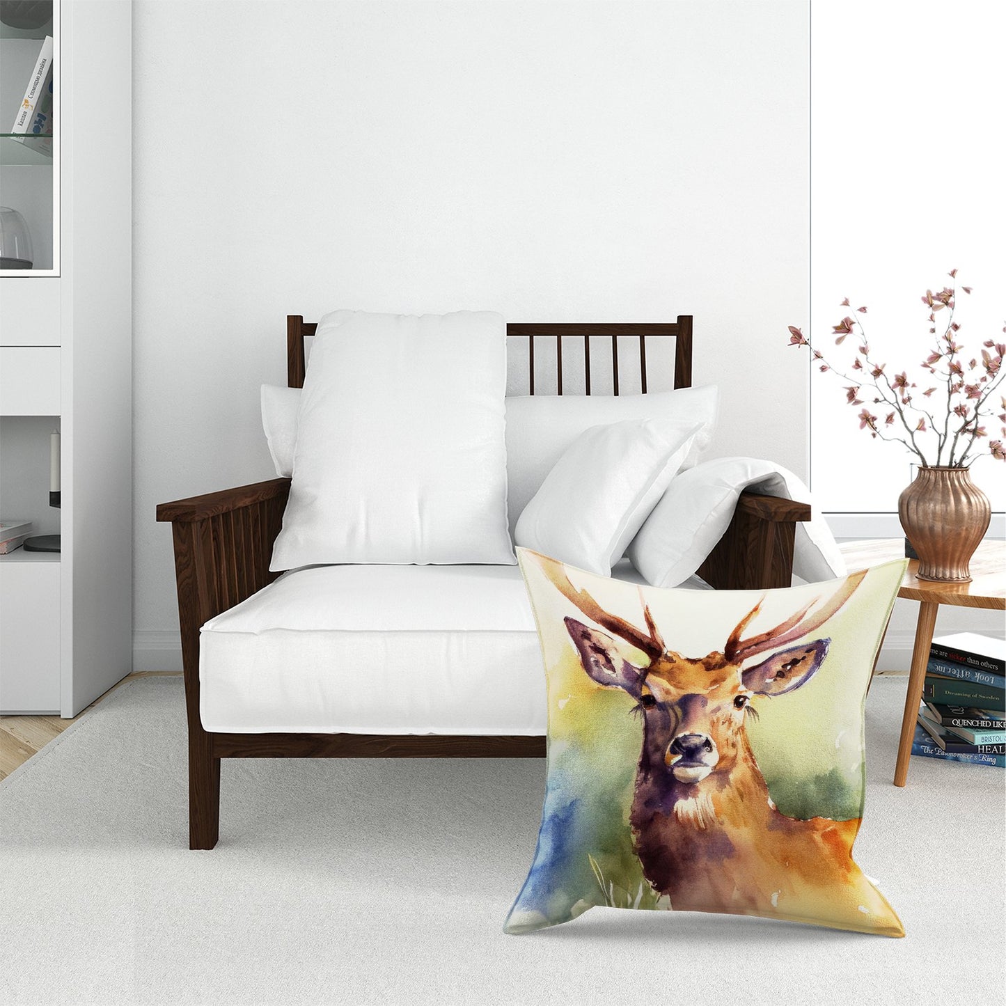Splendid Stag Watercolour Floor Cushion