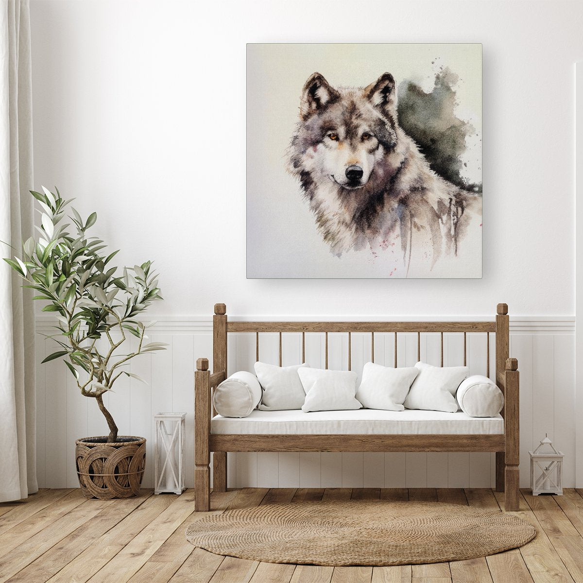 Loyal Wolf Watercolour Canvas