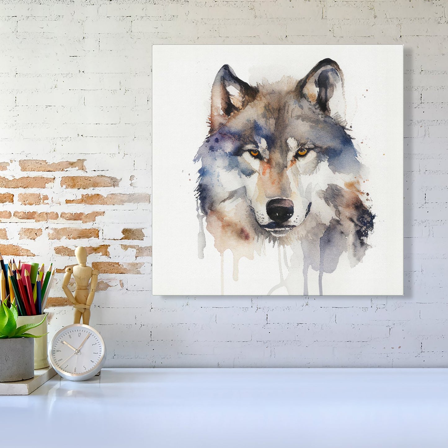 Wolf Watercolour Canvas