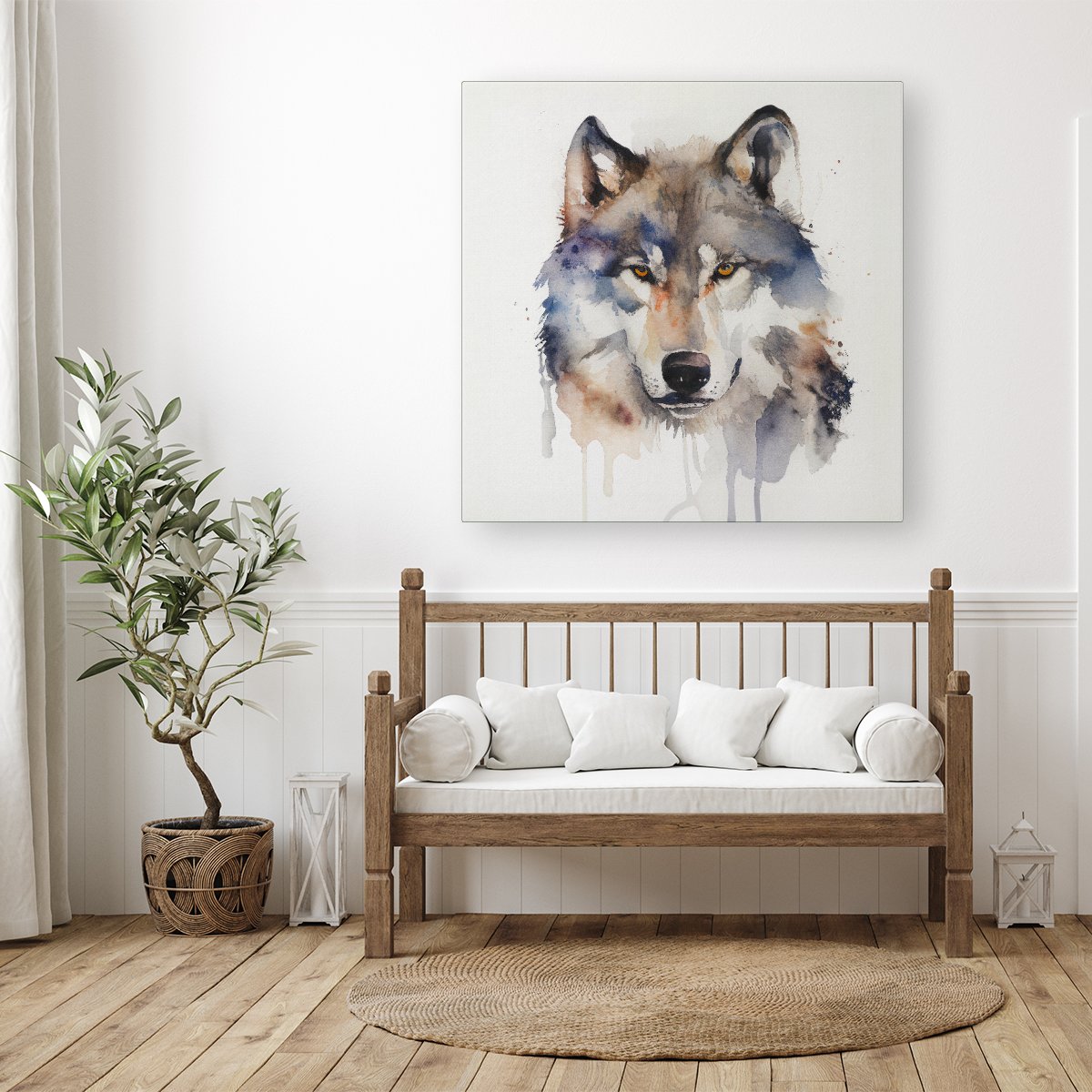 Wolf Watercolour Canvas