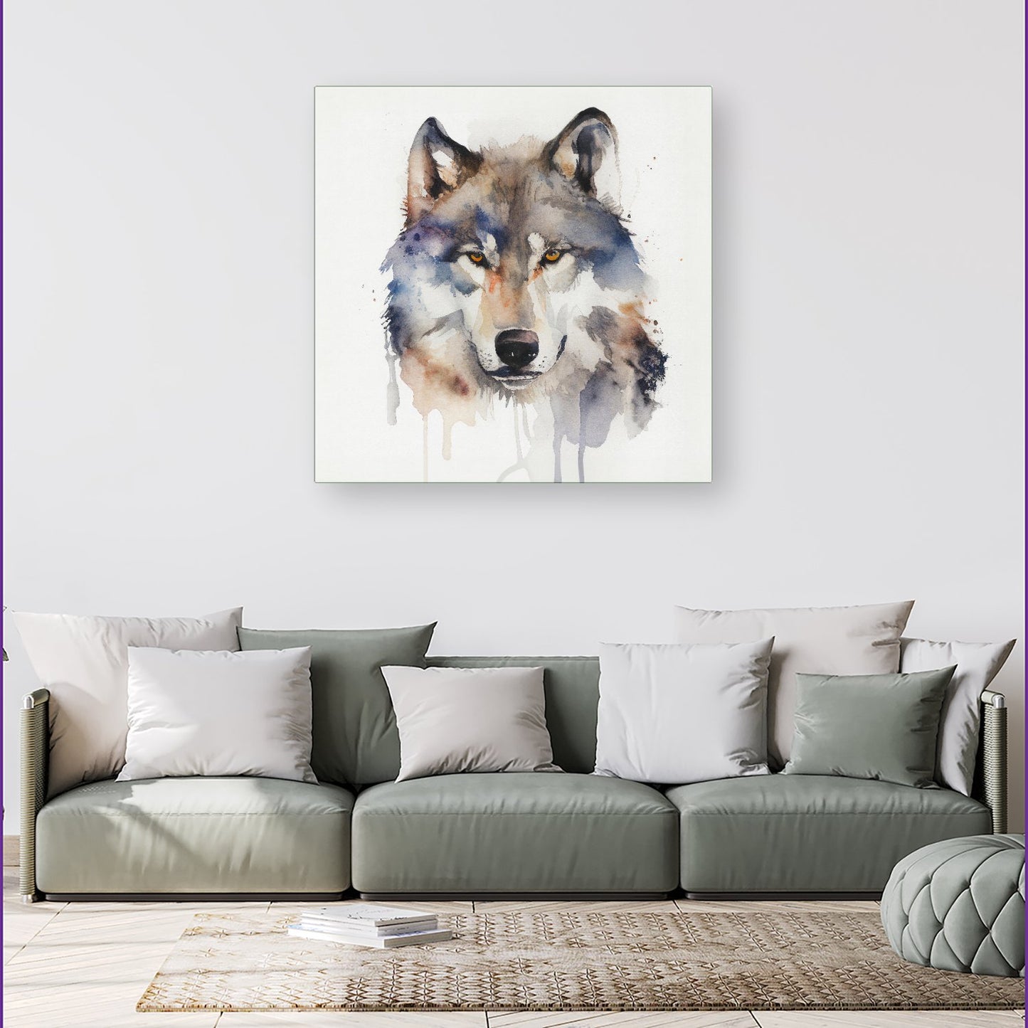 Wolf Watercolour Canvas