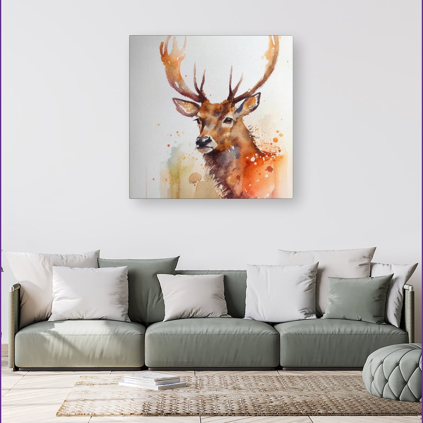 Majestic Stag Watercolour Canvas