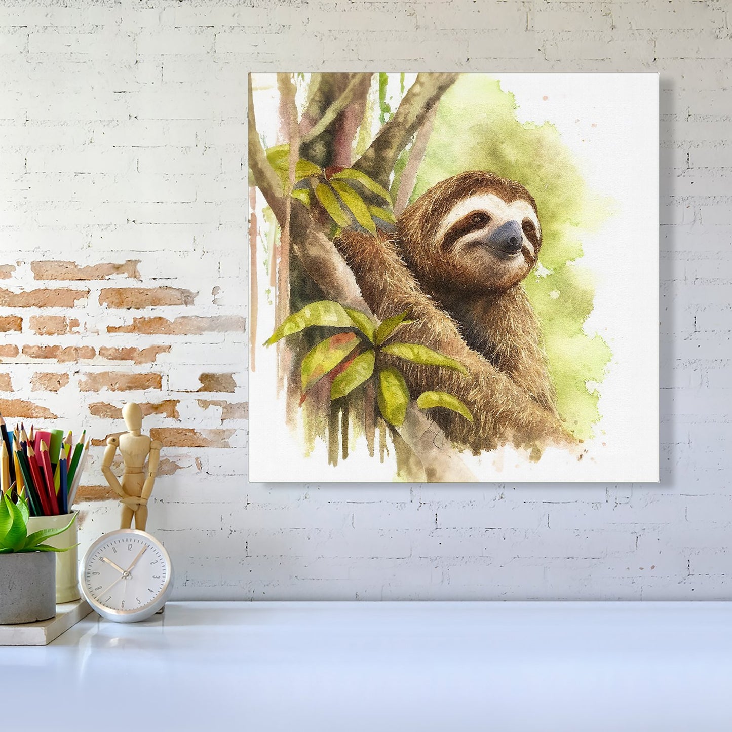 Sloth Watercolour Canvas
