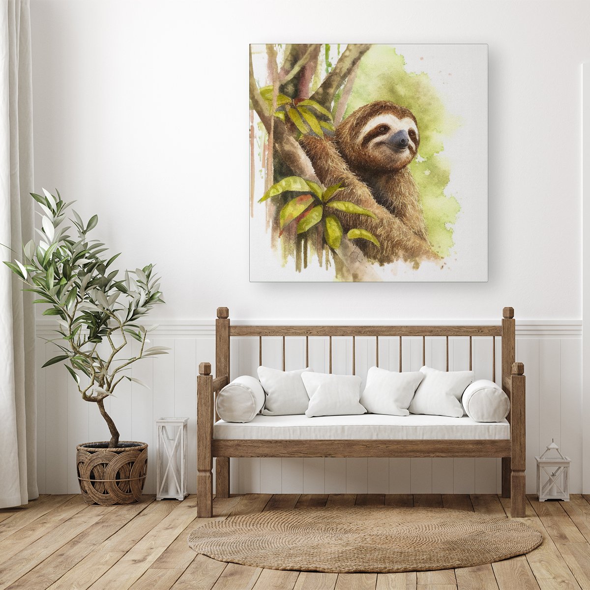 Sloth Watercolour Canvas