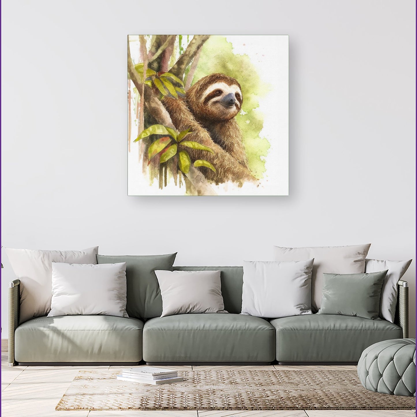 Sloth Watercolour Canvas