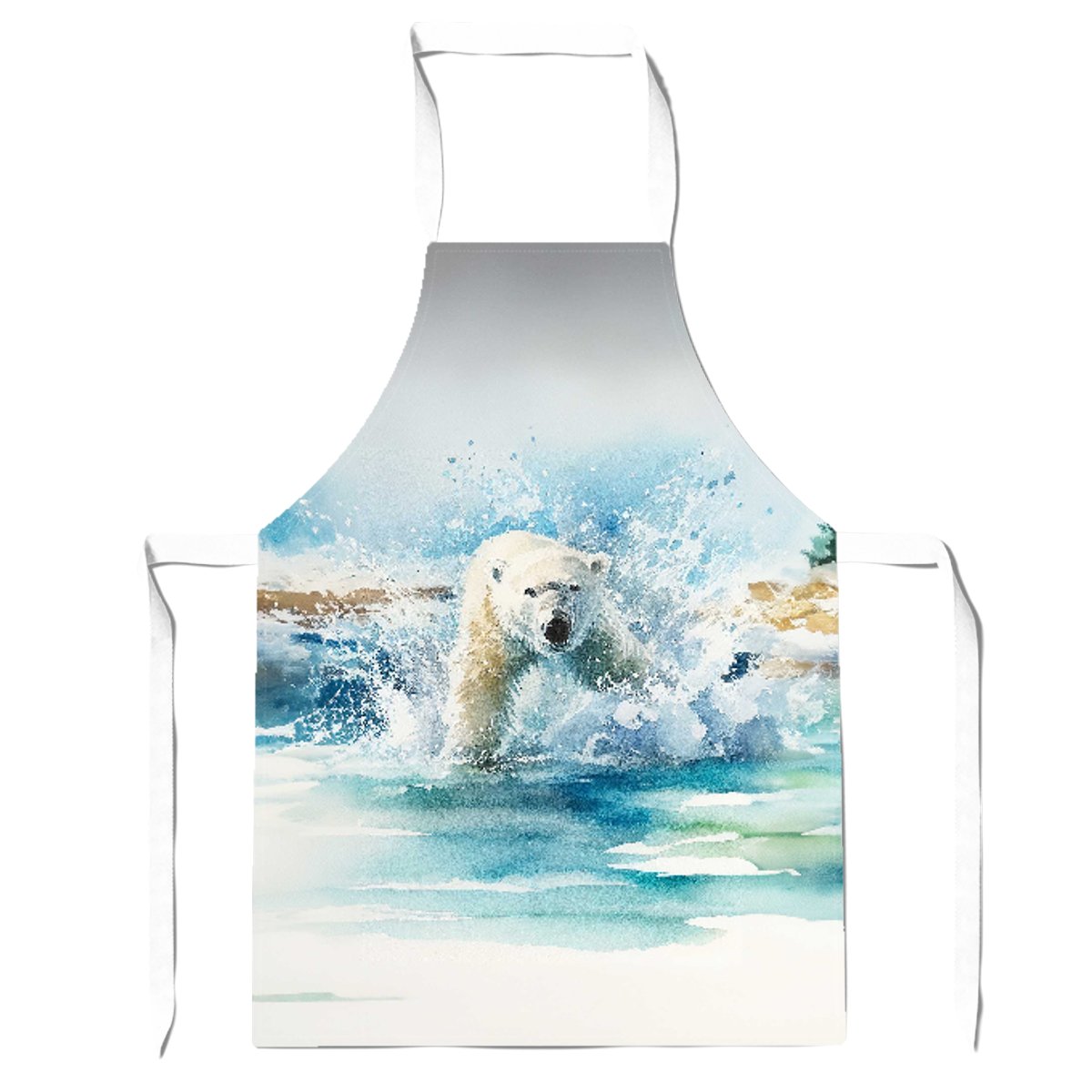 Hunting Polar Bear Watercolour Apron
