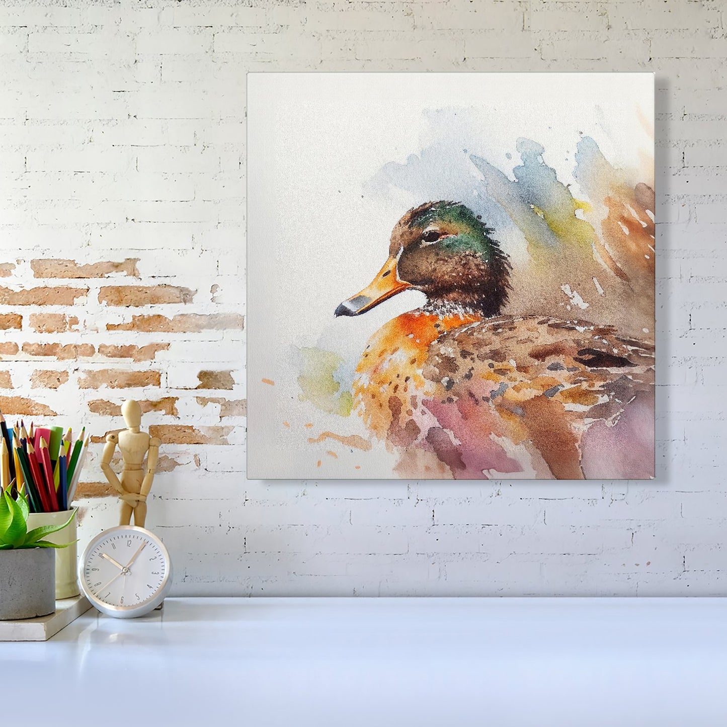 Mallard Watercolour Canvas