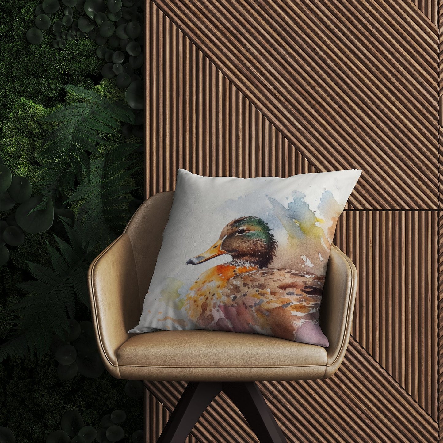 Mallard Watercolour Outdoor Cushion