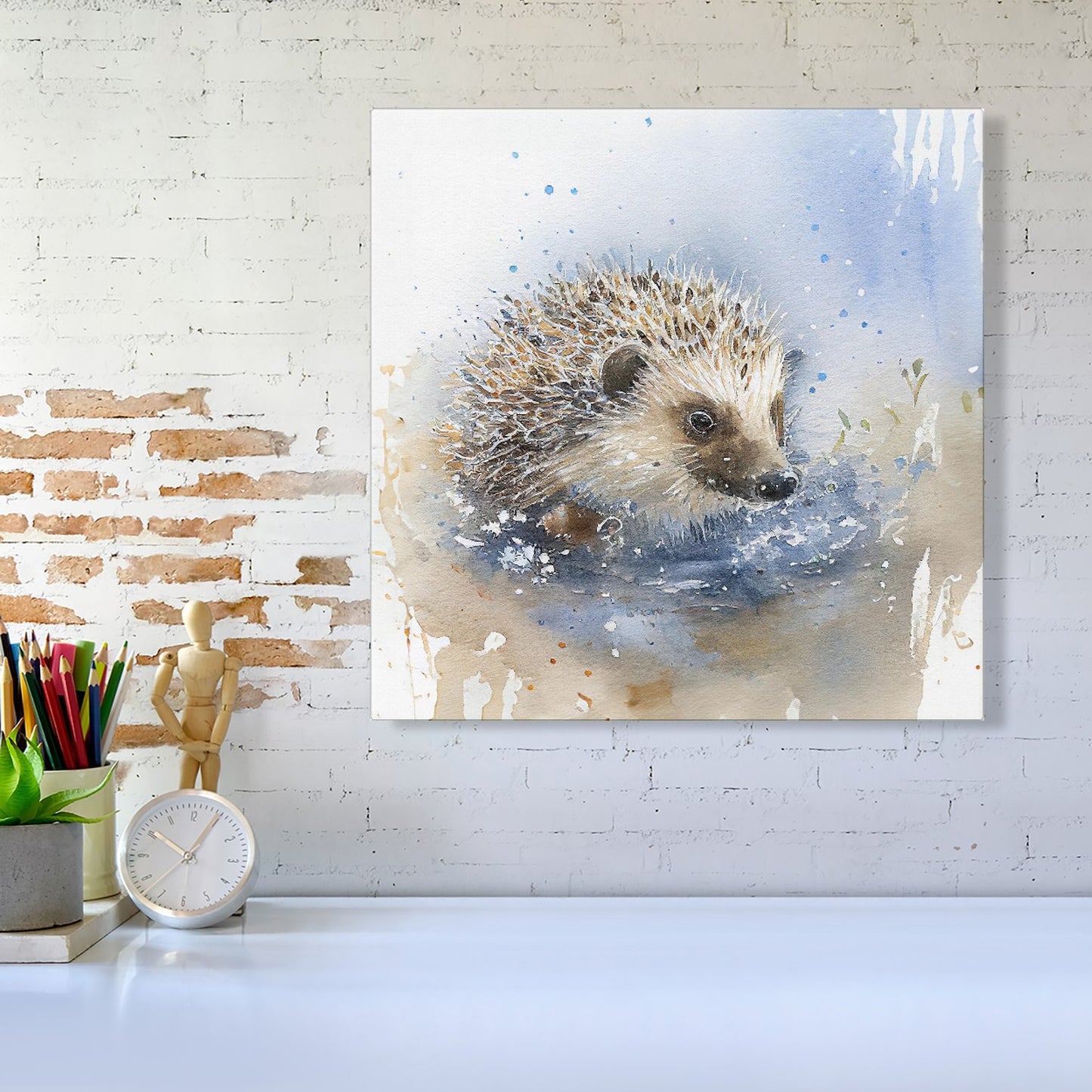 Hedgehog Watercolour Canvas