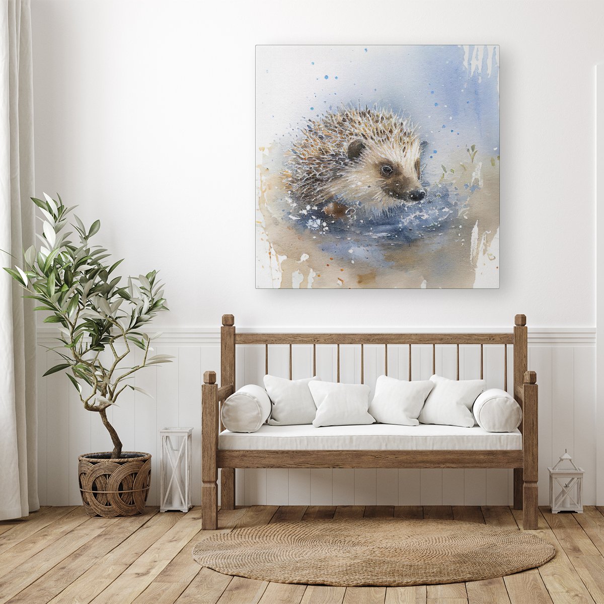 Hedgehog Watercolour Canvas
