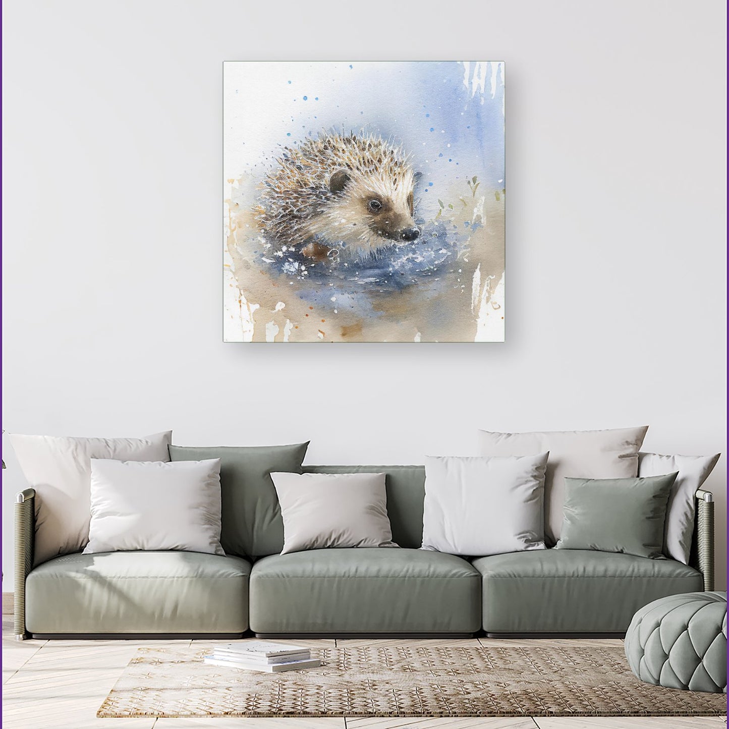 Hedgehog Watercolour Canvas