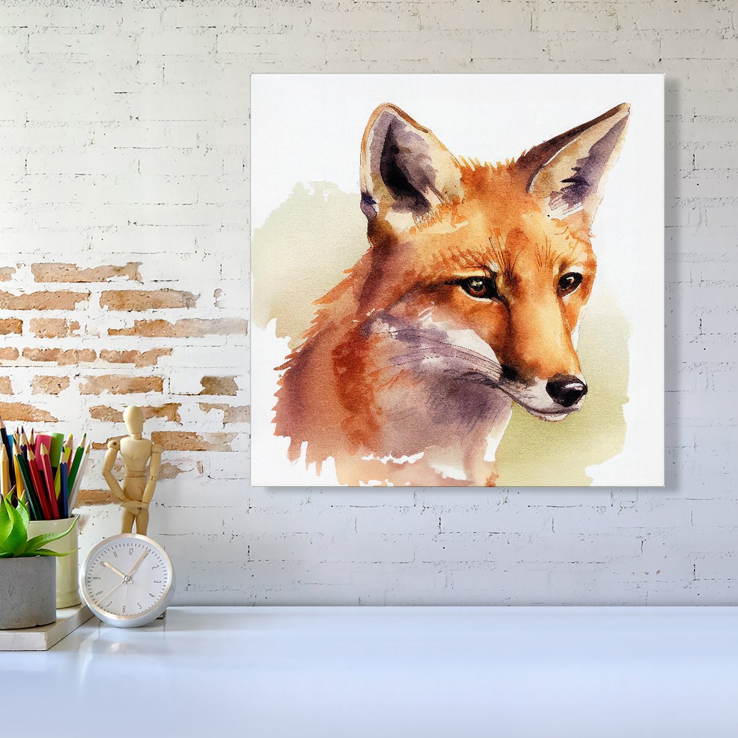 Fox Watercolour Canvas