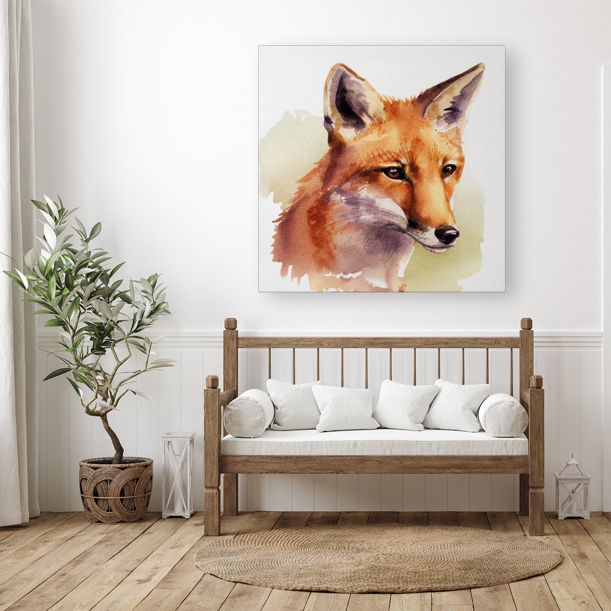 Fox Watercolour Canvas