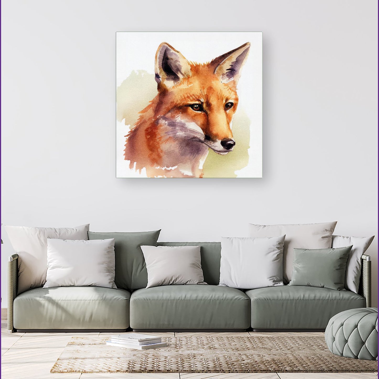 Fox Watercolour Canvas