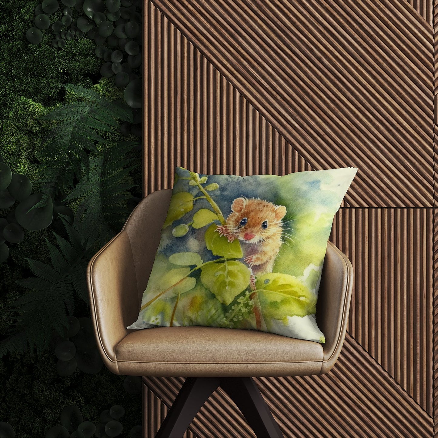 Dormouse Watercolour Outdoor Cushion