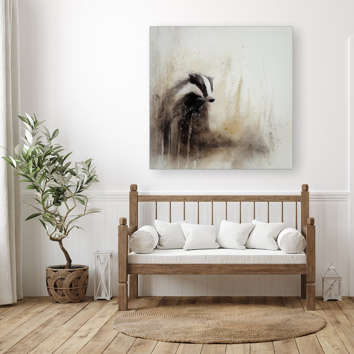 Badger Watercolour Canvas