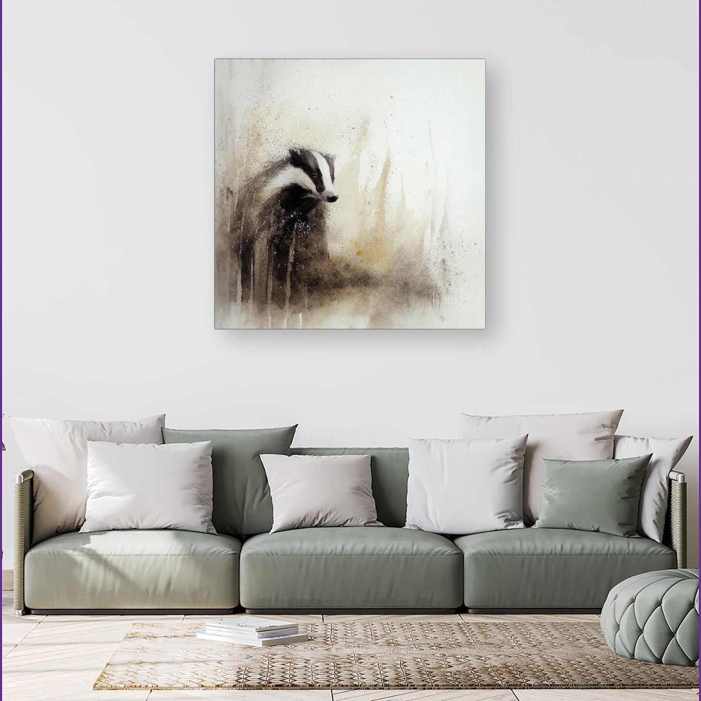 Badger Watercolour Canvas