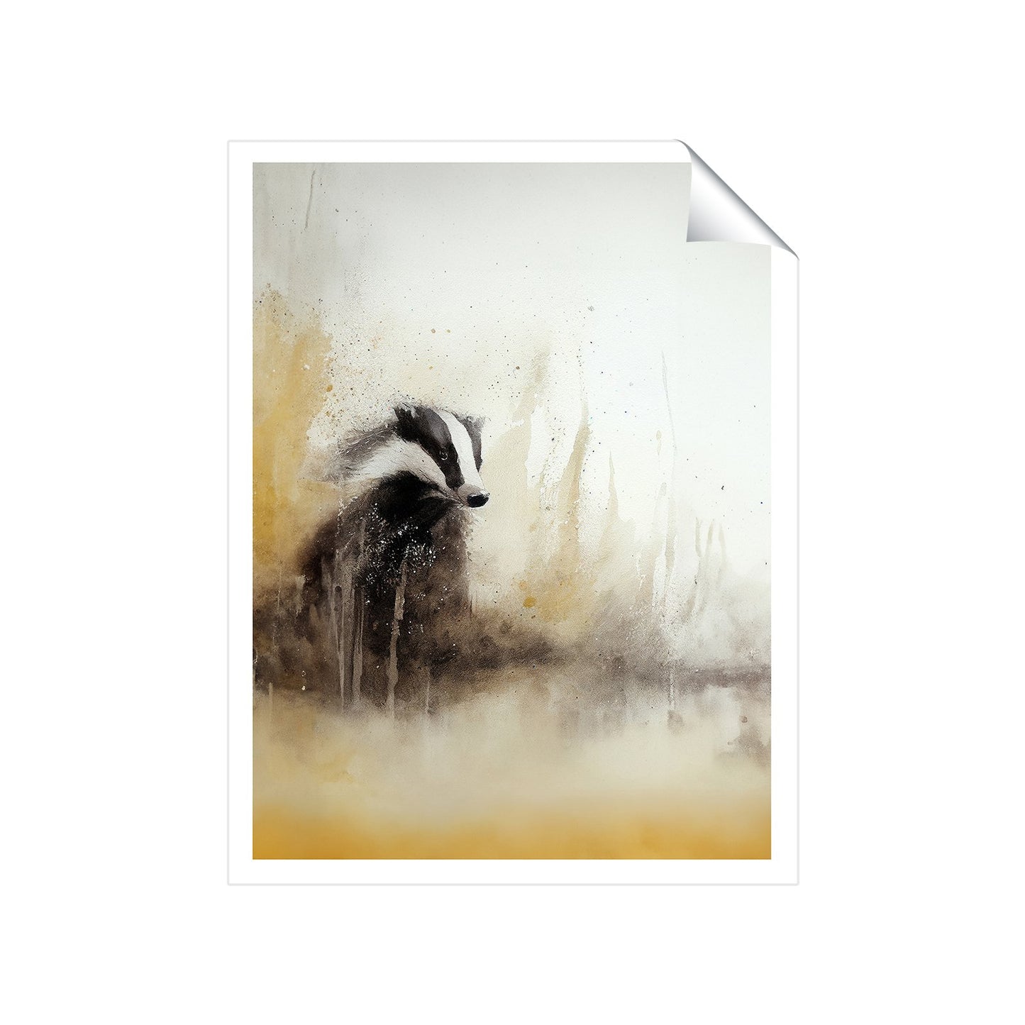 Badger Watercolour Art Prints