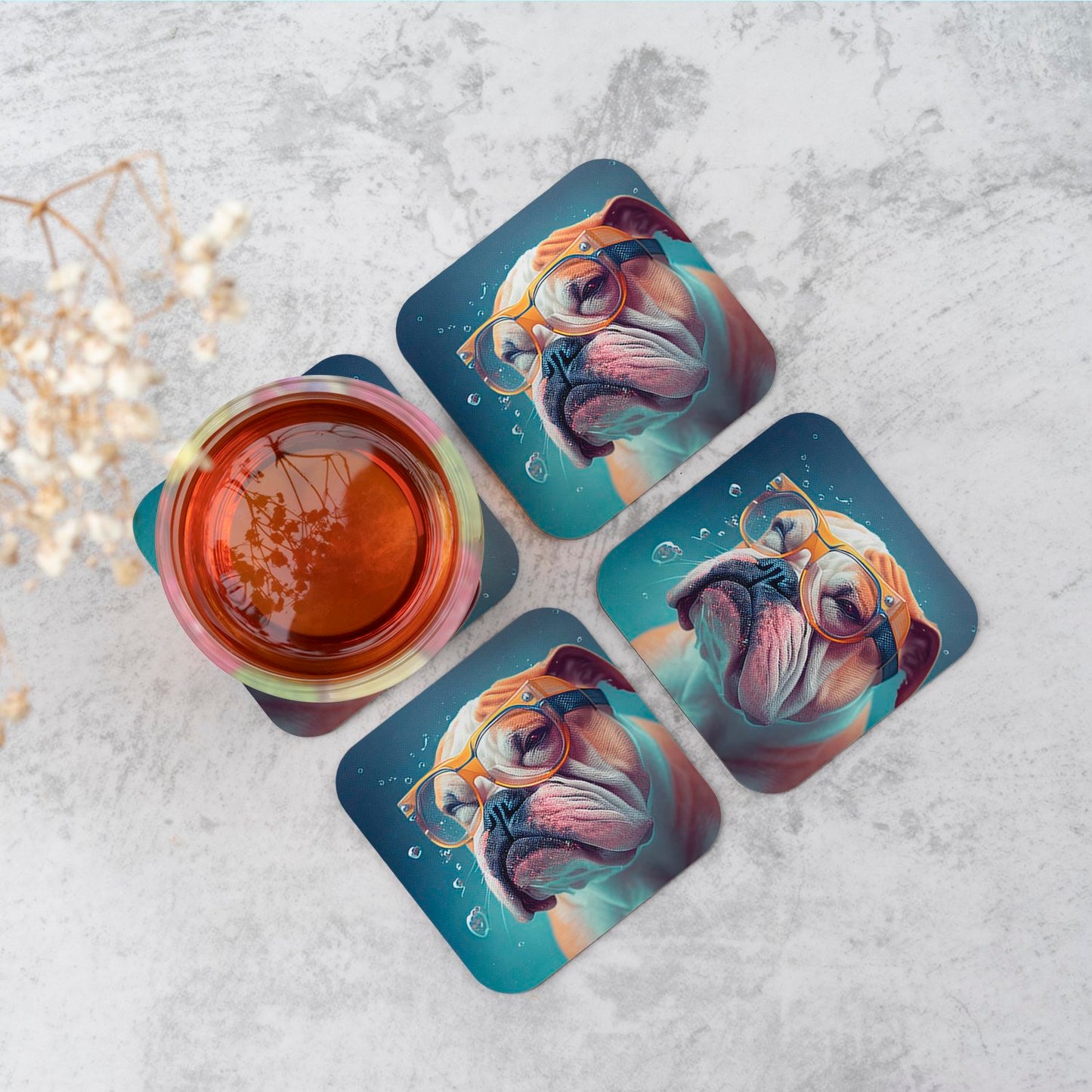 Bulldog Splashart Coasters