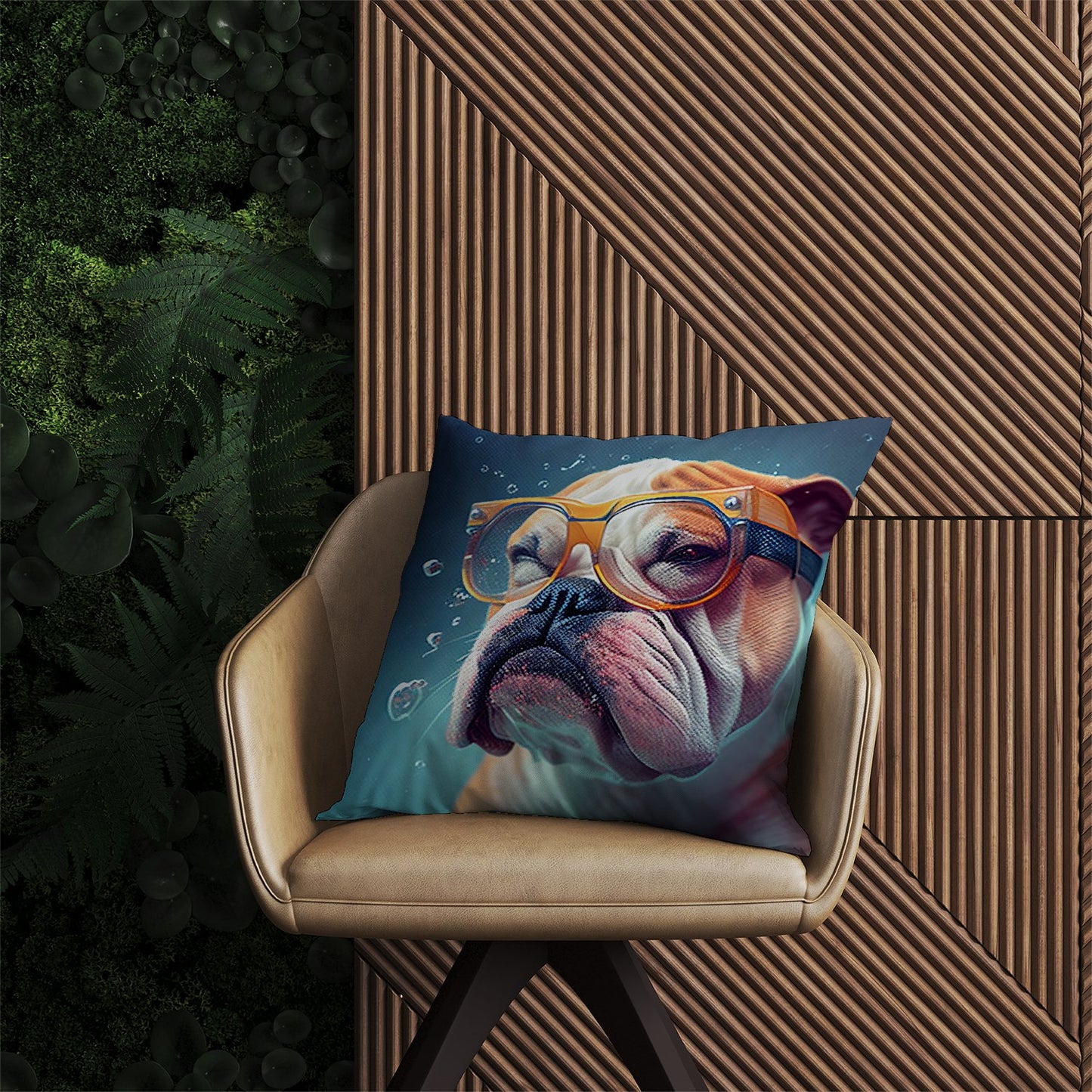 Bulldog Splashart Outdoor Cushion