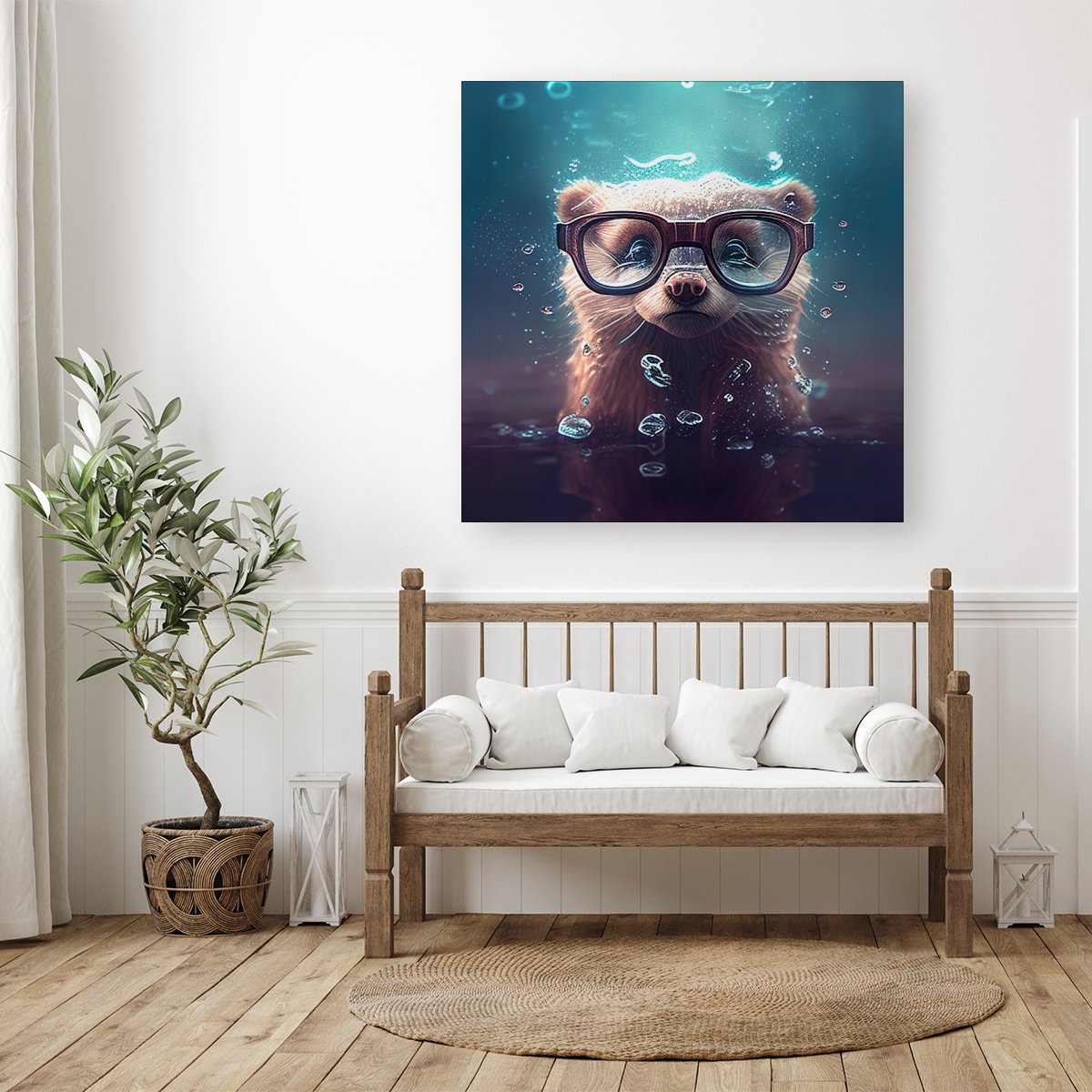 Ferret Splashart Water Canvas