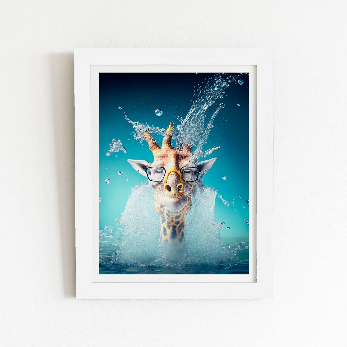 Giraffe Splashart Art Prints
