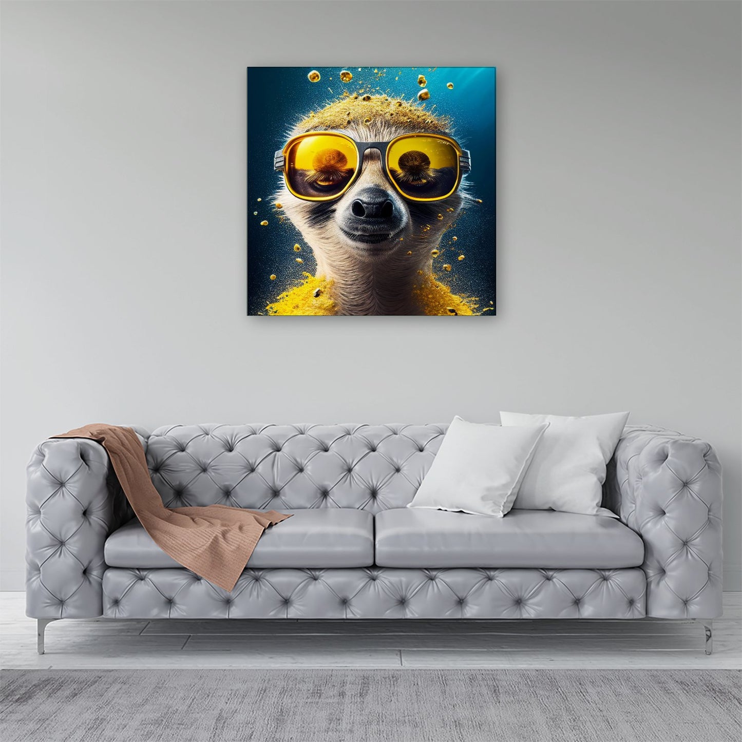 Meerkat With Golden Glasses Splashart Canvas