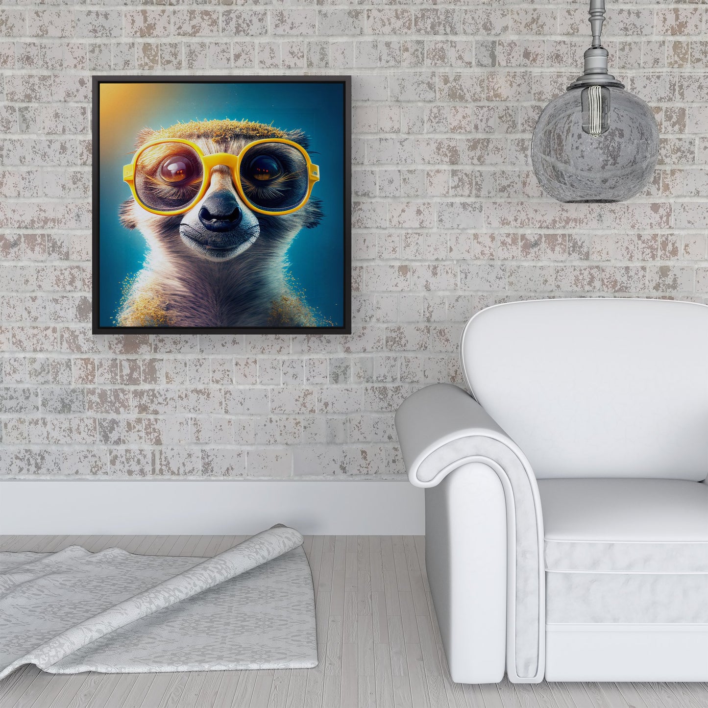 Meerkat Splashart Framed Canvas