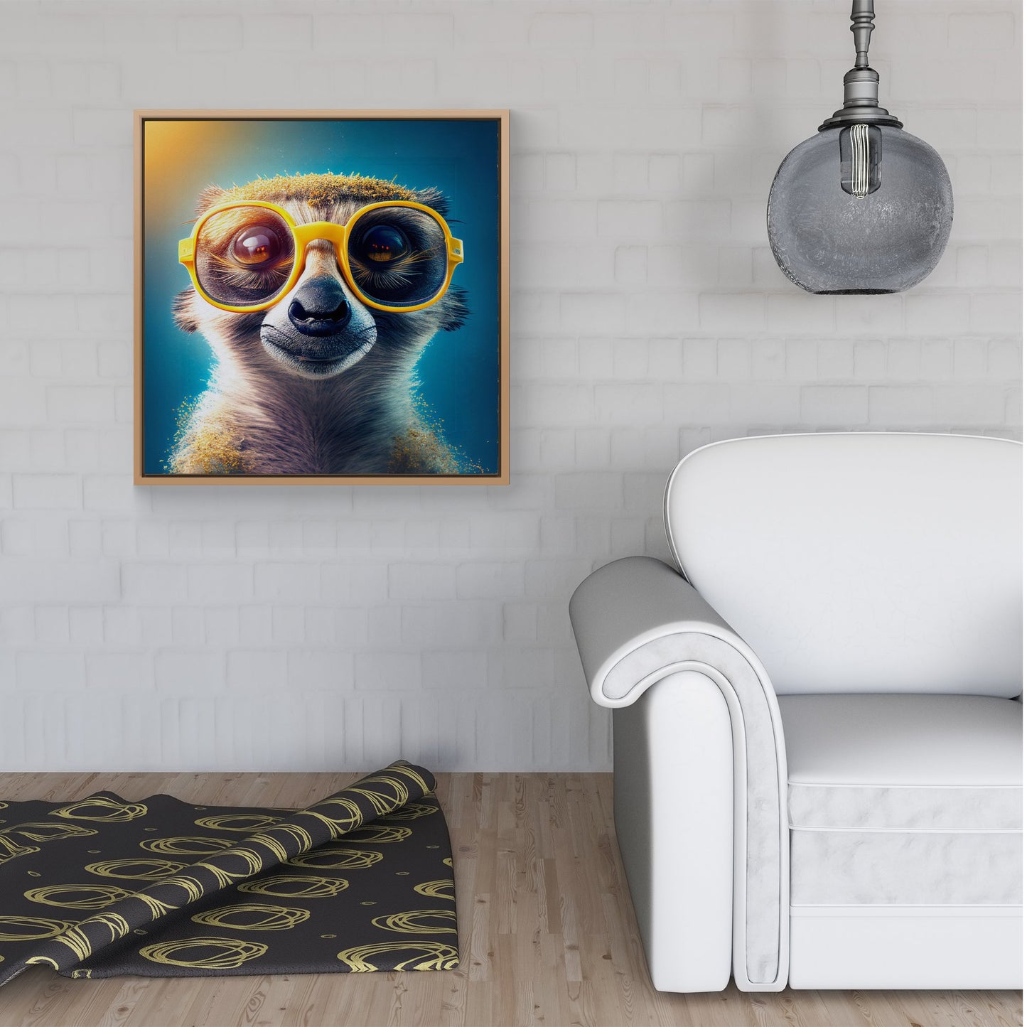 Meerkat Splashart Framed Canvas