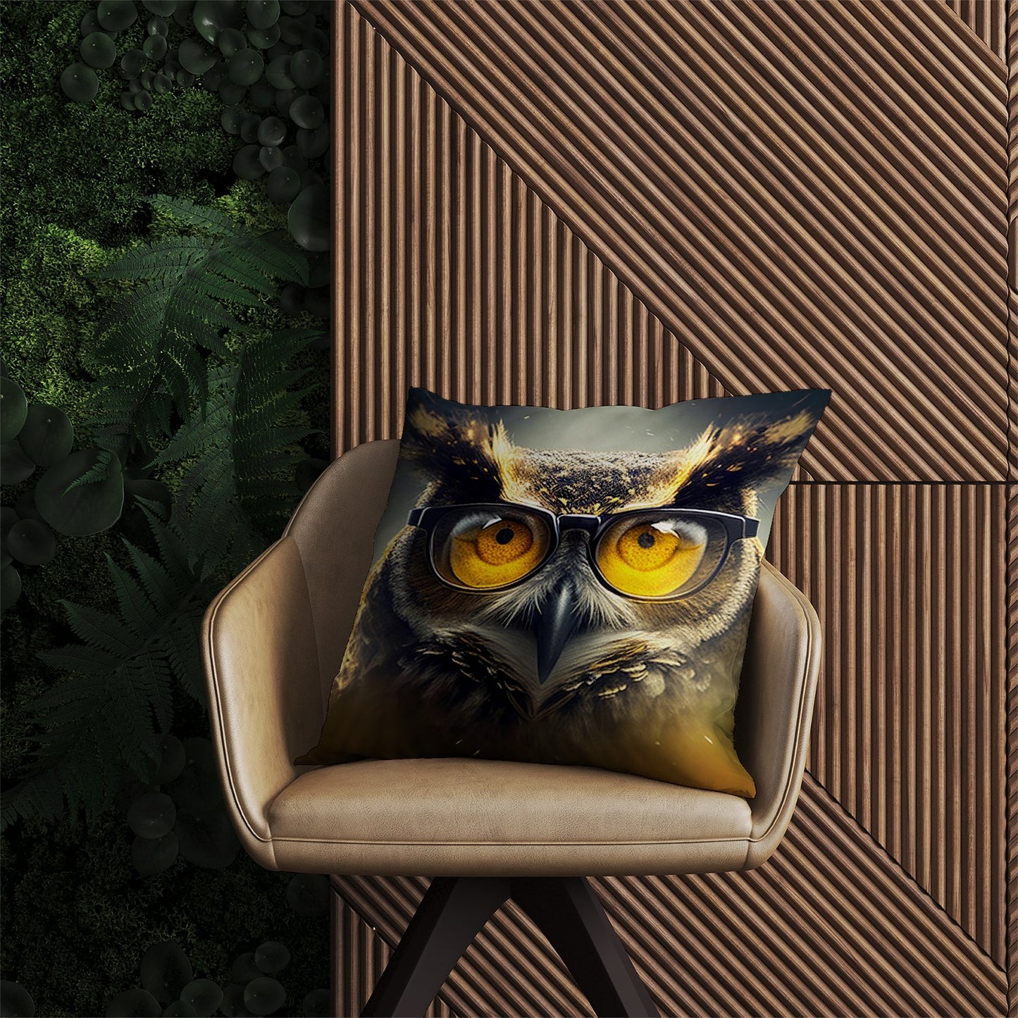 Owl Splashart Outdoor Cushion