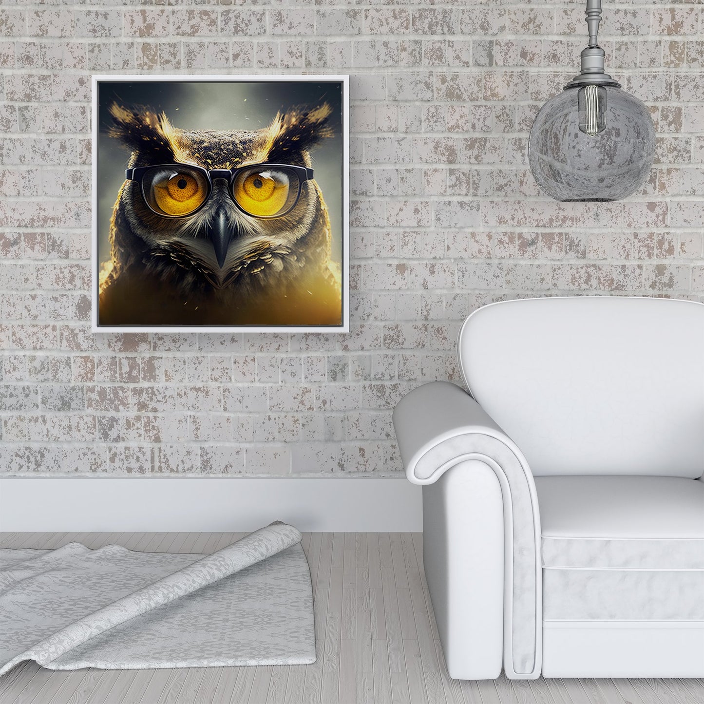 Owl Splashart Framed Canvas