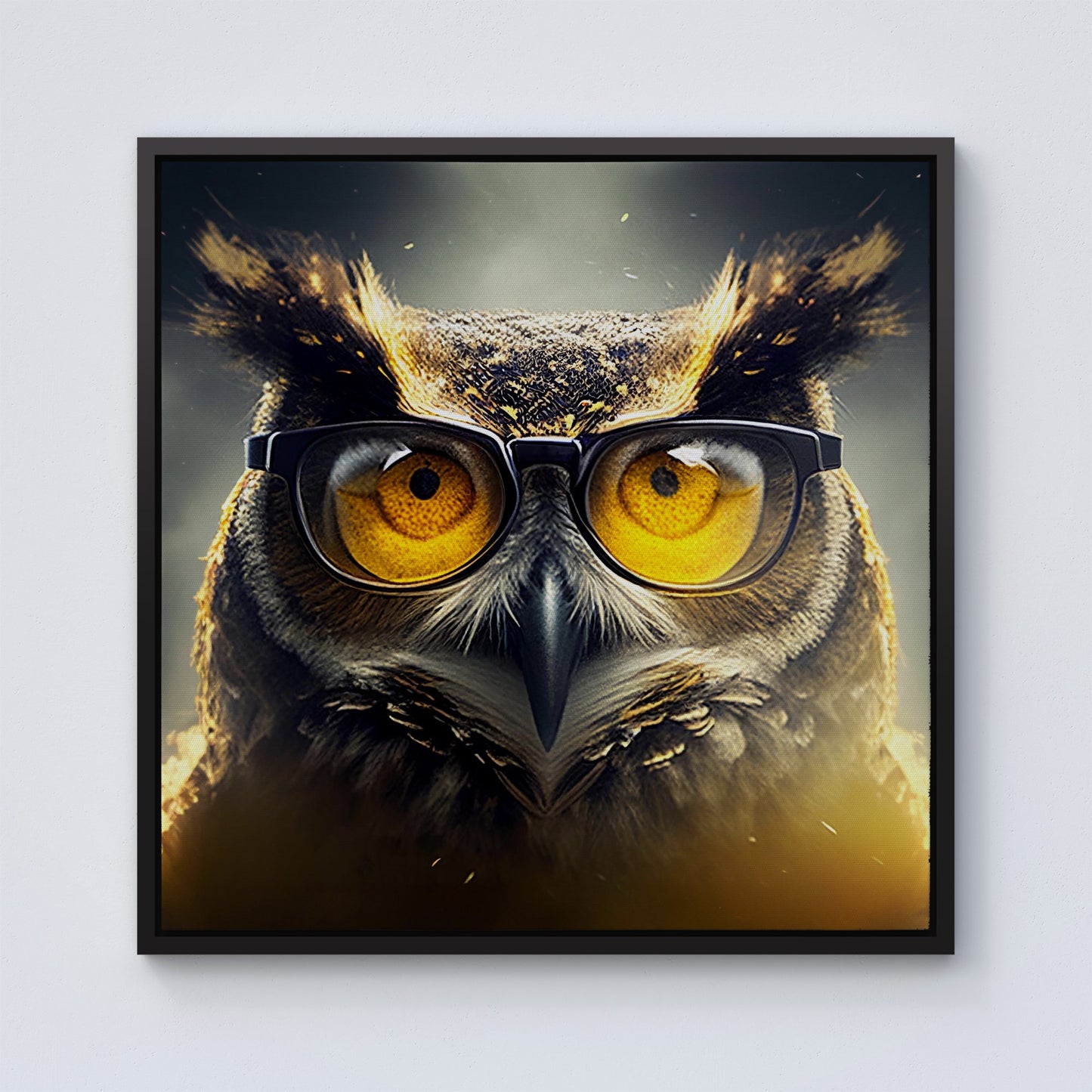 Owl Splashart Framed Canvas