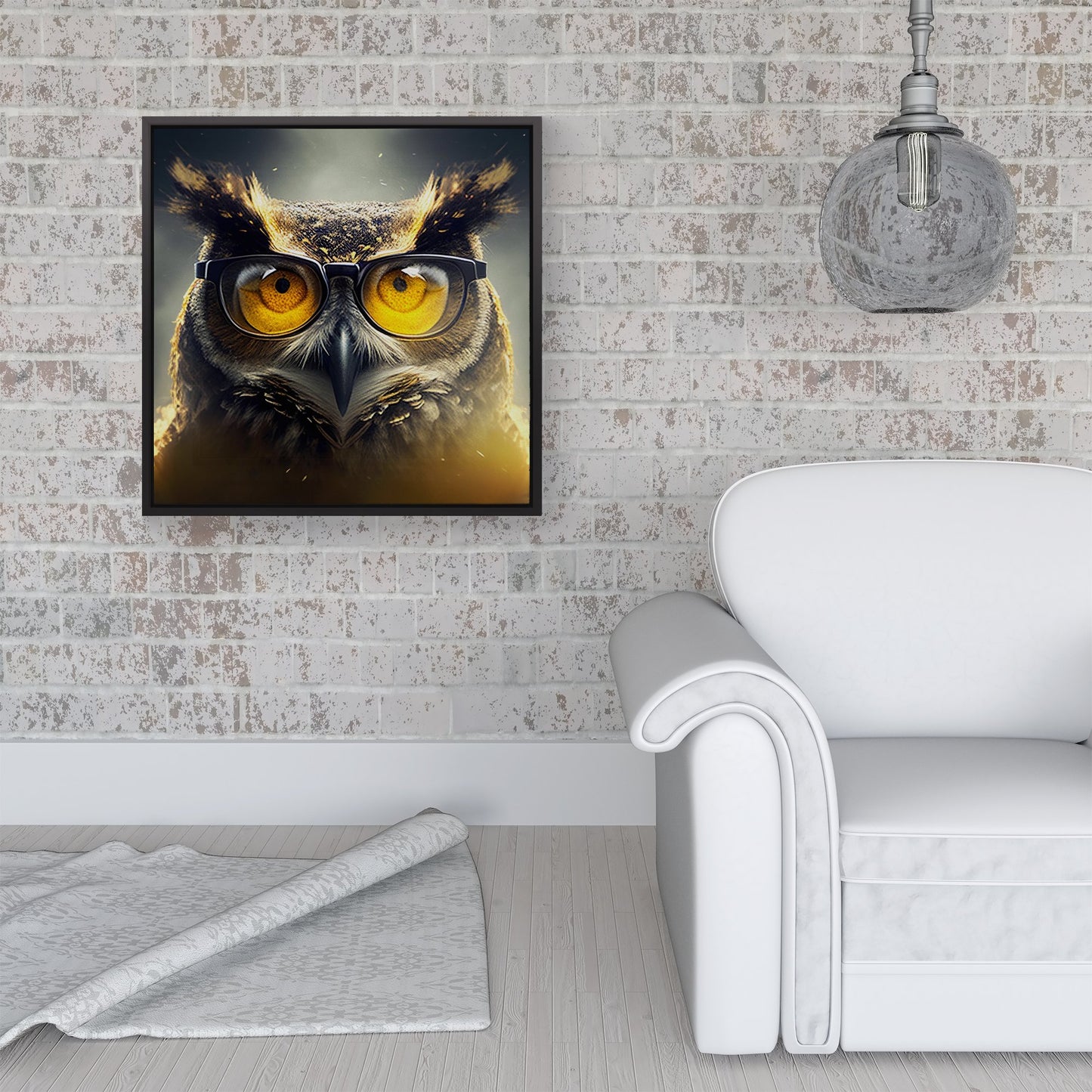 Owl Splashart Framed Canvas