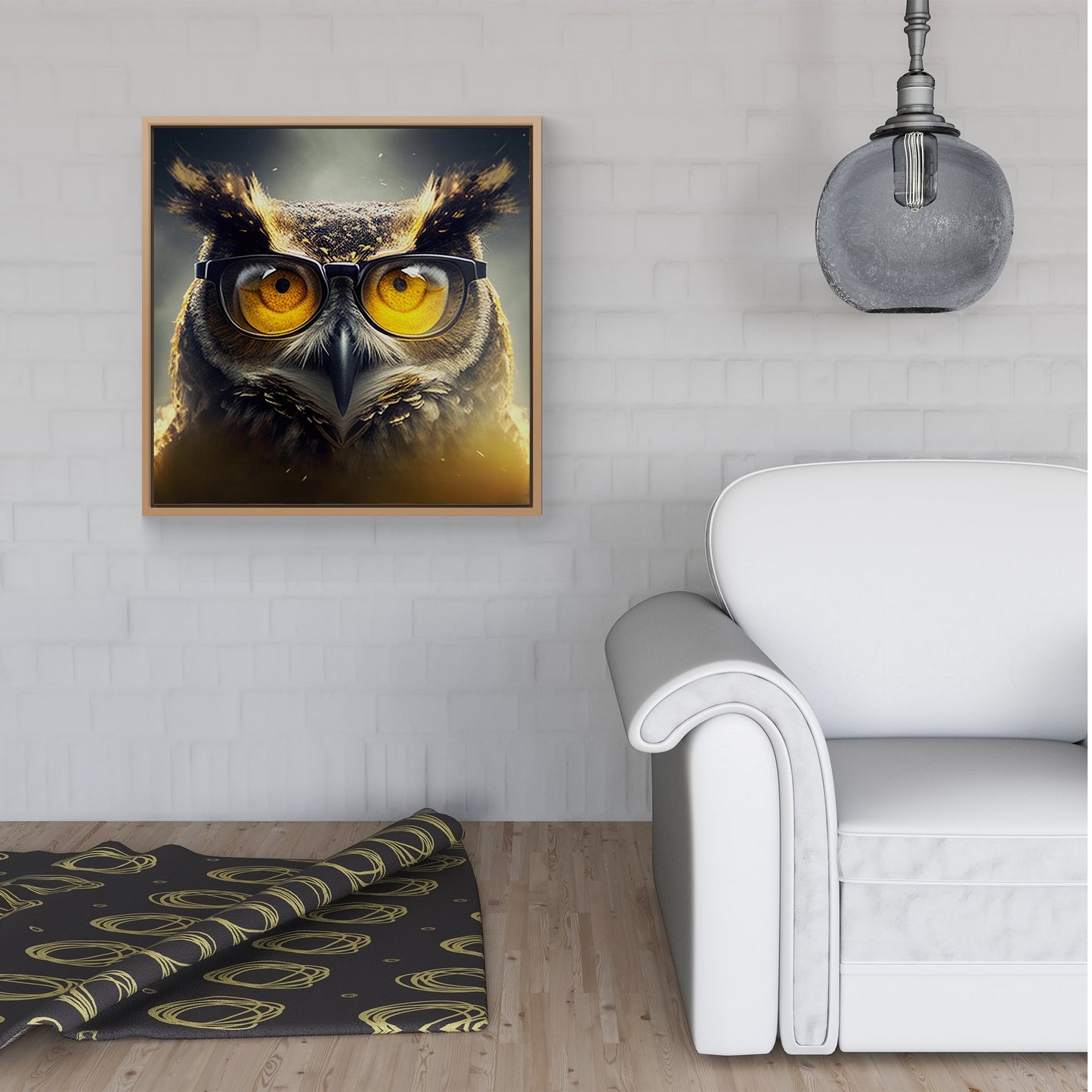 Owl Splashart Framed Canvas