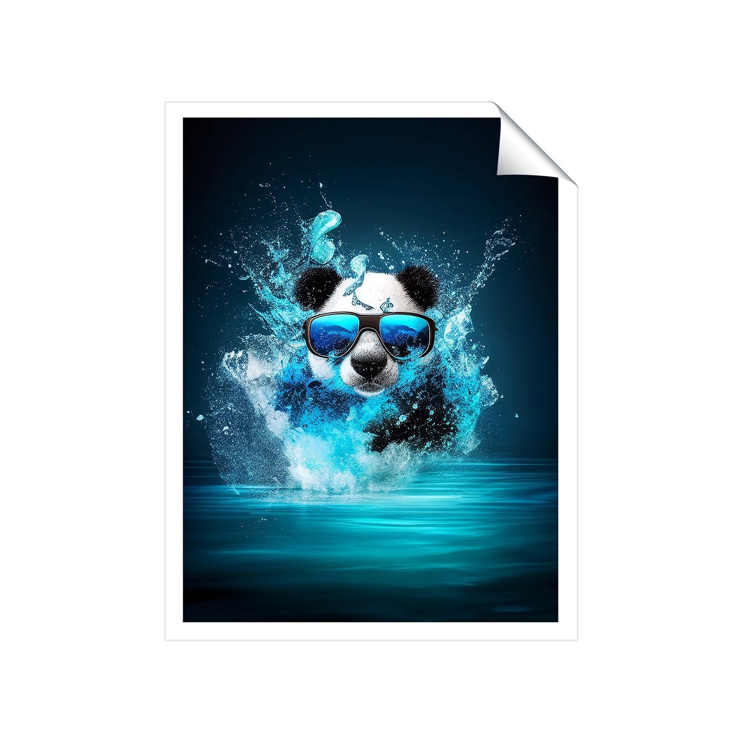 Panda Splashart Water Art Prints
