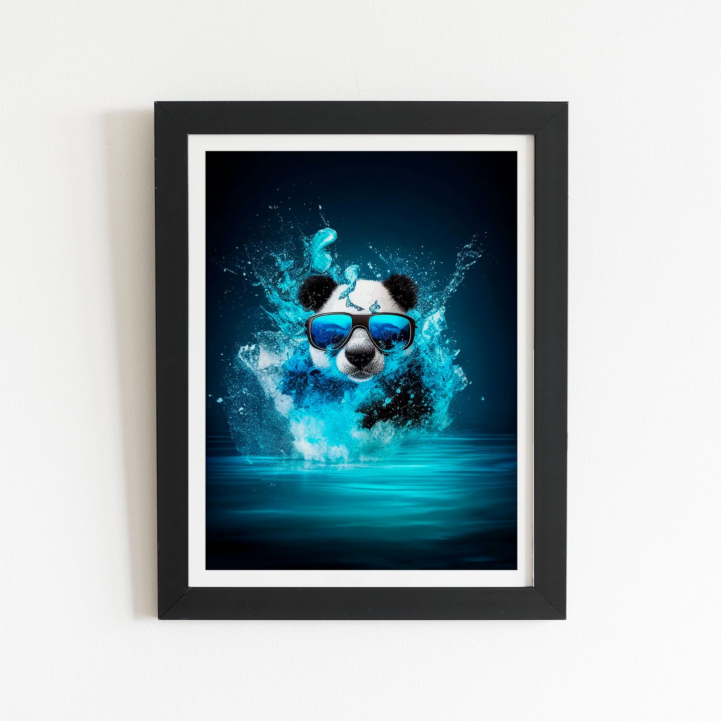 Panda Splashart Water Art Prints