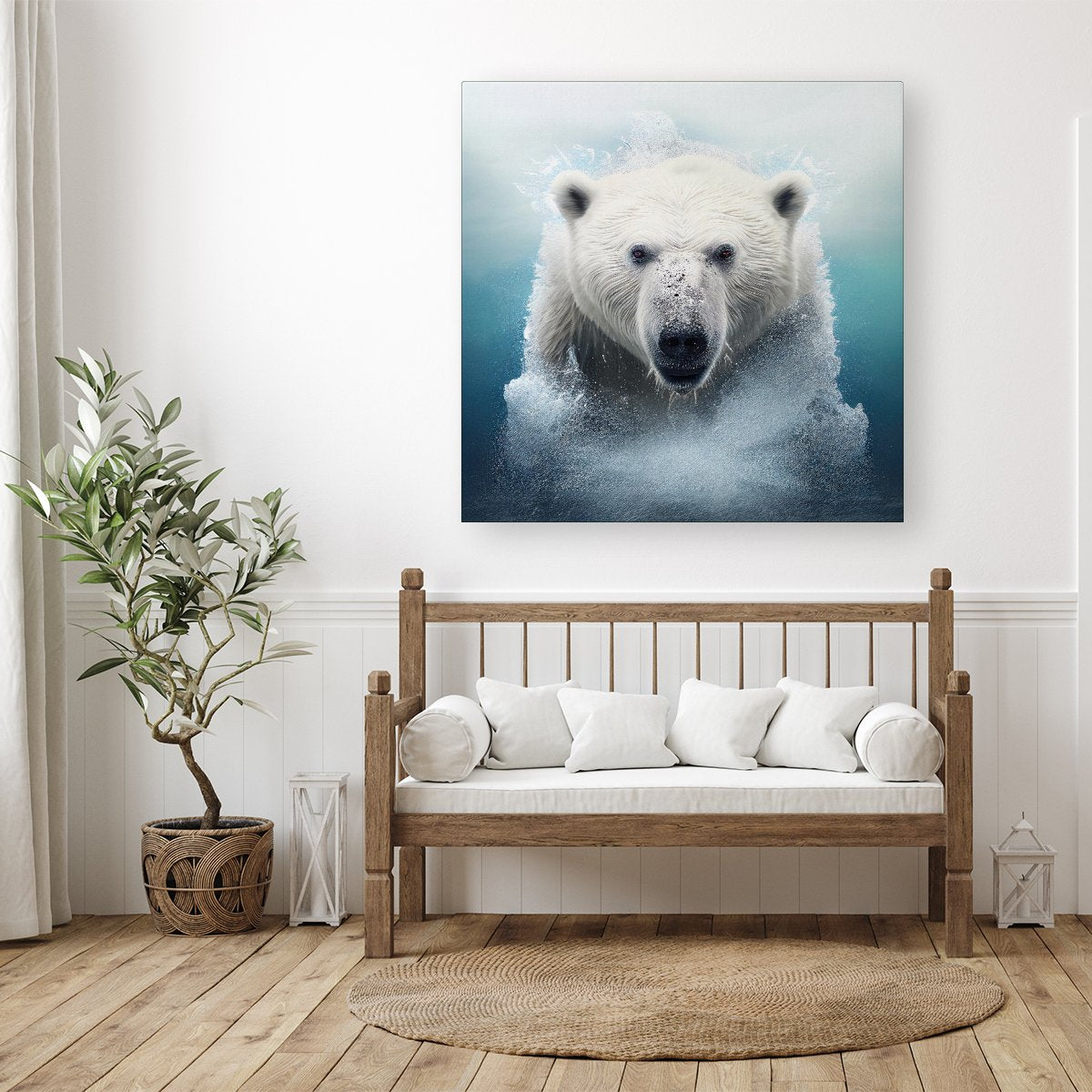 Polar Bear Splashart Canvas