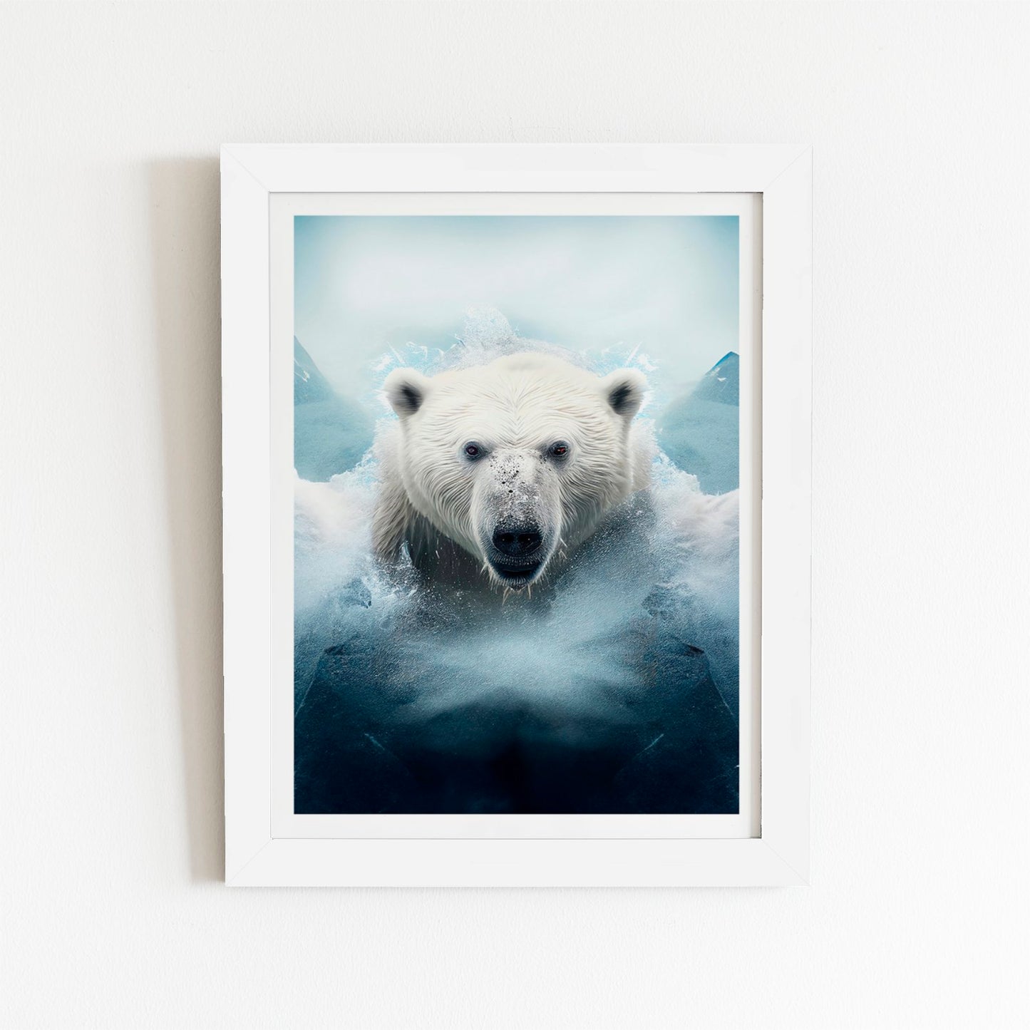 Polar Bear Splashart Art Prints