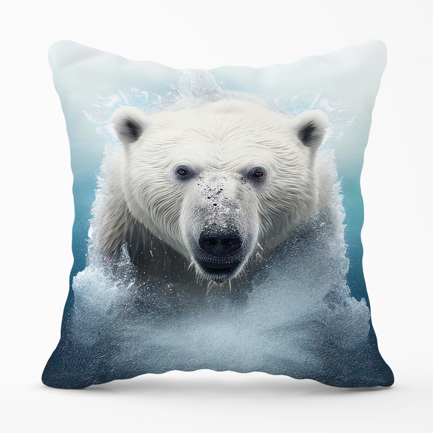 Polar Bear Splashart Outdoor Cushion