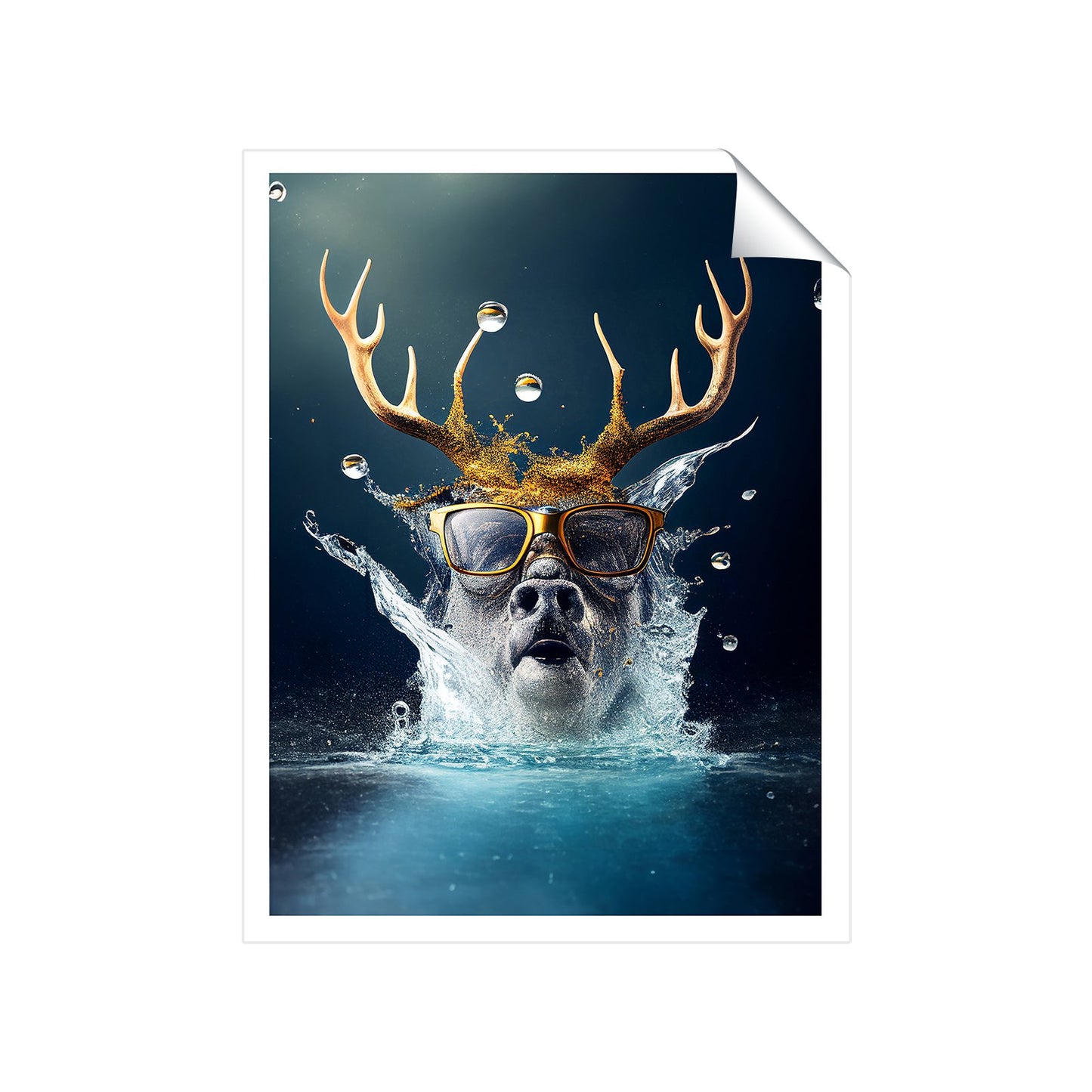 Stag Splashart Art Prints