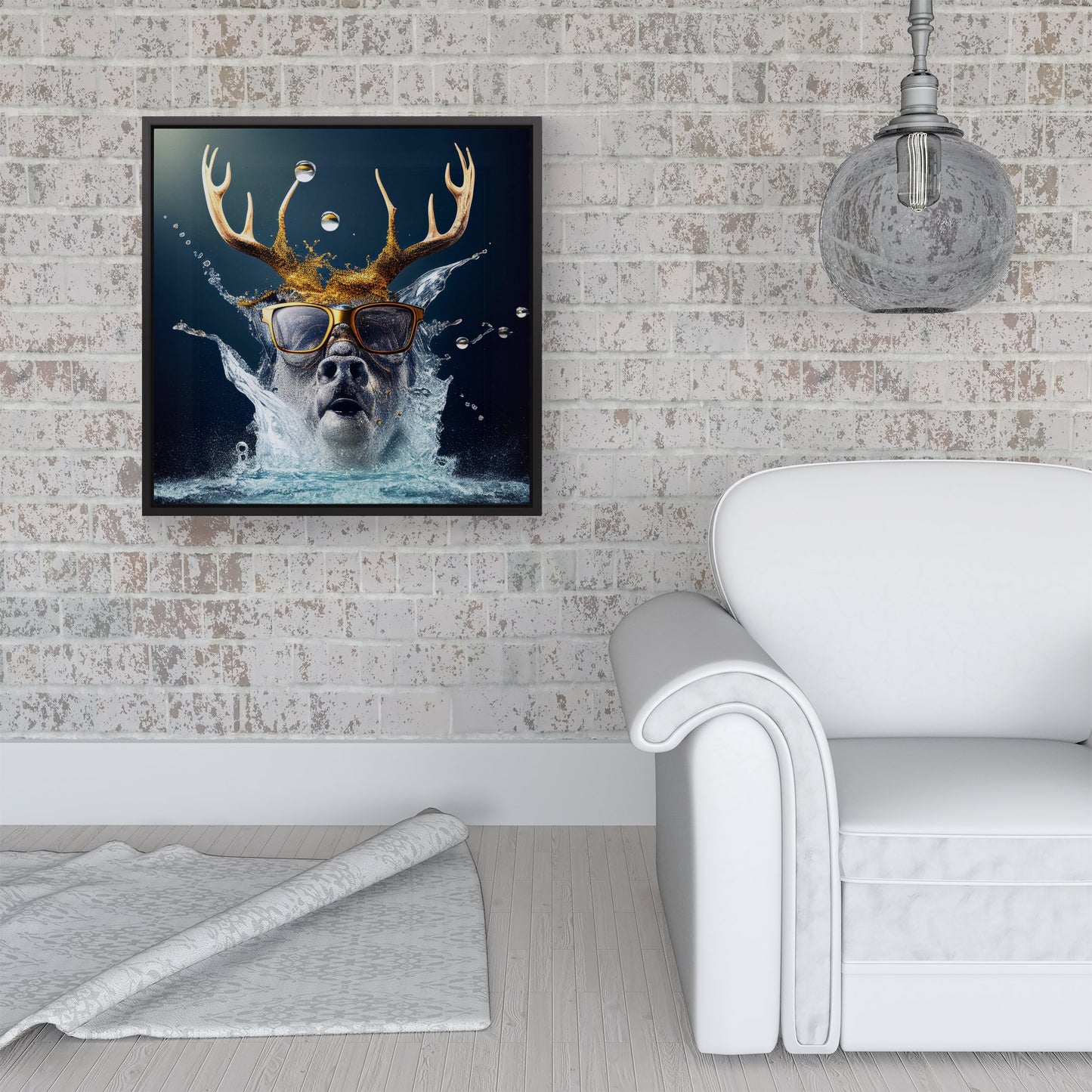 Stag Splashart Framed Canvas
