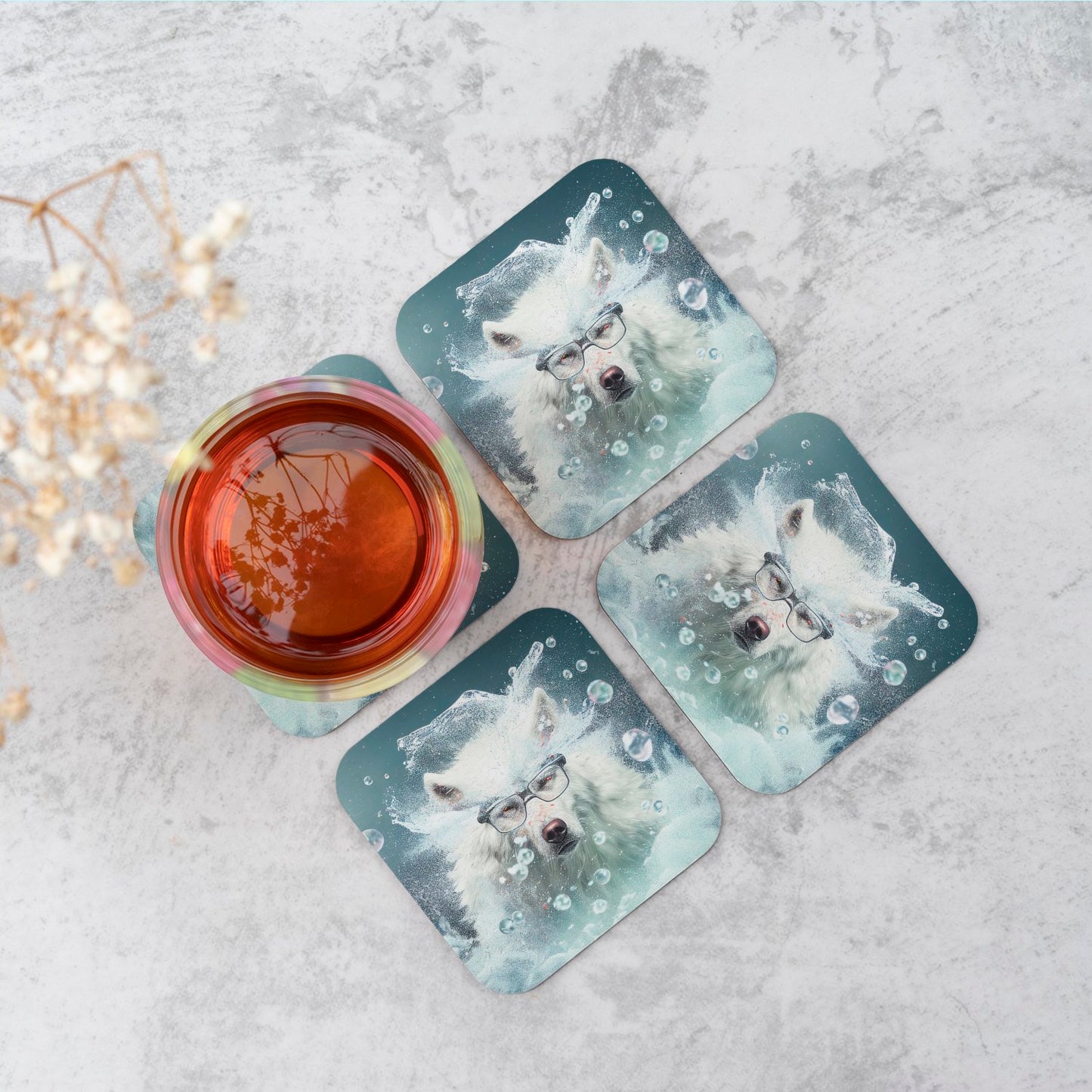 White Wolf Splashart Coasters