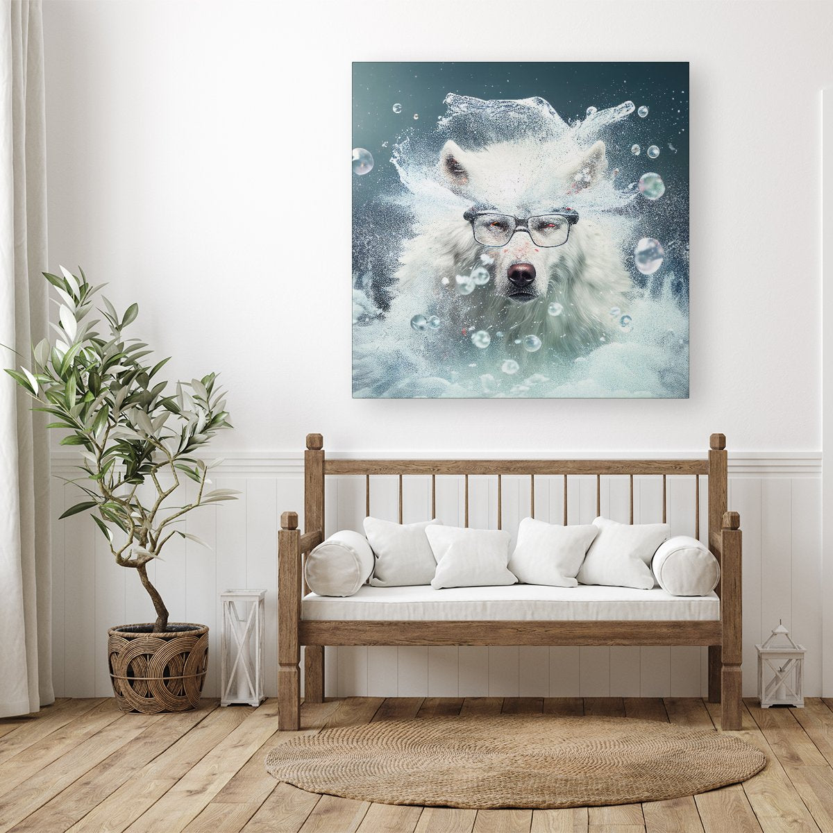 White Wolf Splashart Canvas