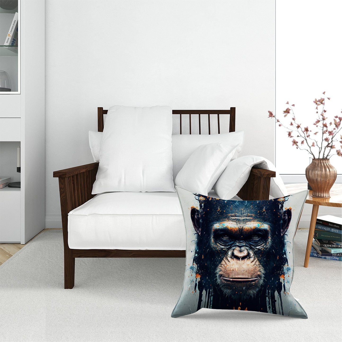 Gorilla Face Splashart Floor Cushion
