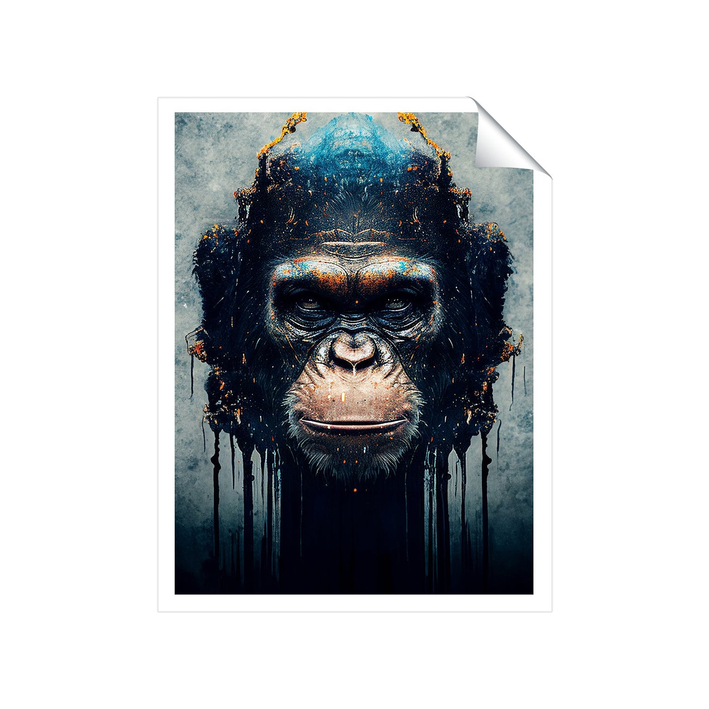 Gorilla Face Splashart Art Prints